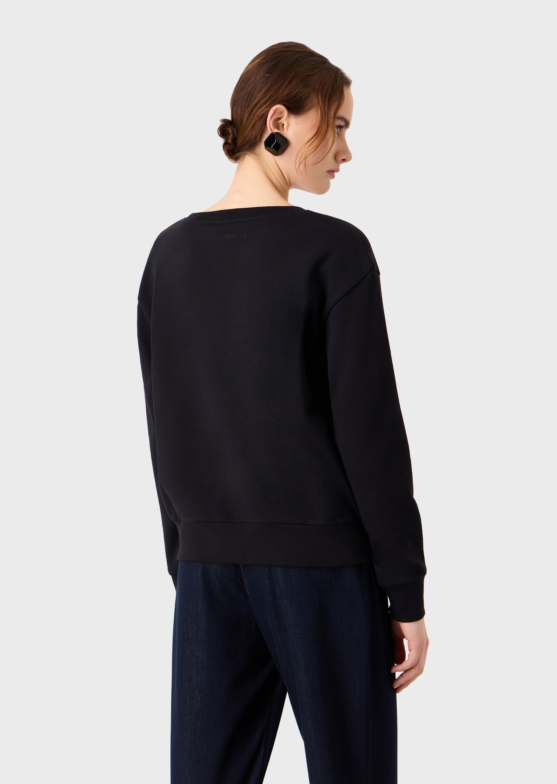 Emporio Armani 花瓣刺绣针织棉质卫衣