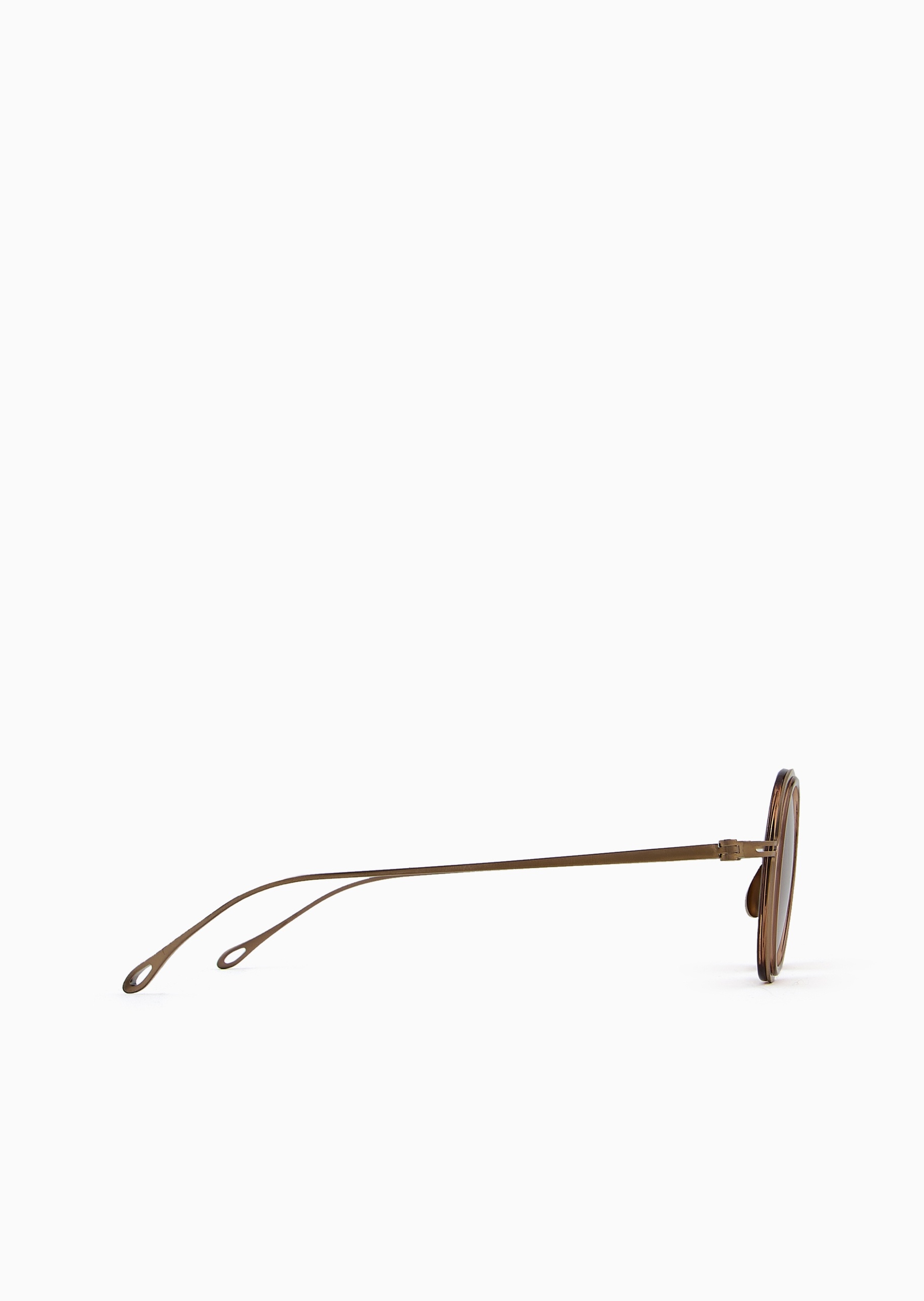 Giorgio Armani 男士圆形细框镂空镜腿复古太阳眼镜