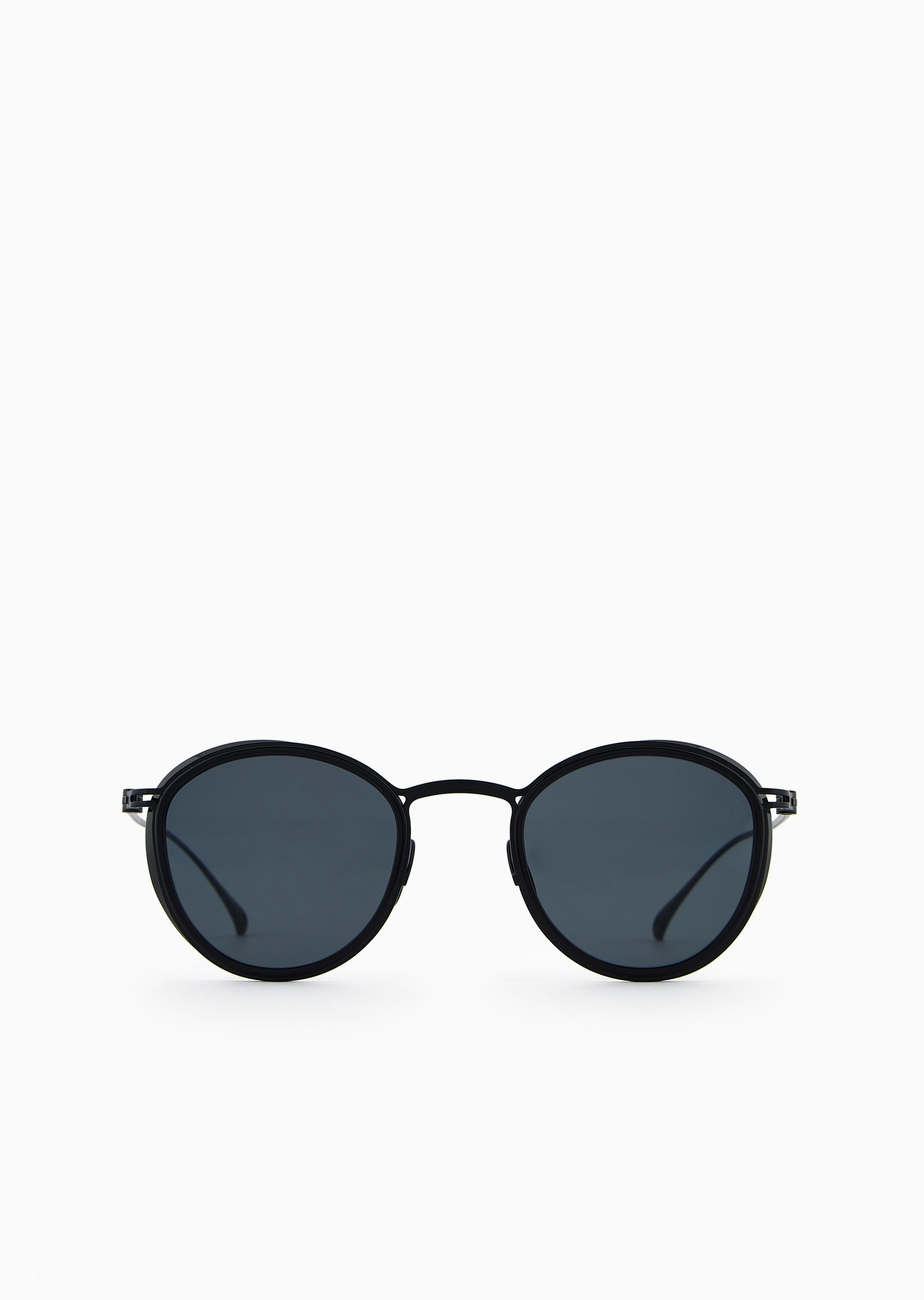 Giorgio Armani 男士半圆形细框镂空镜腿个性太阳眼镜