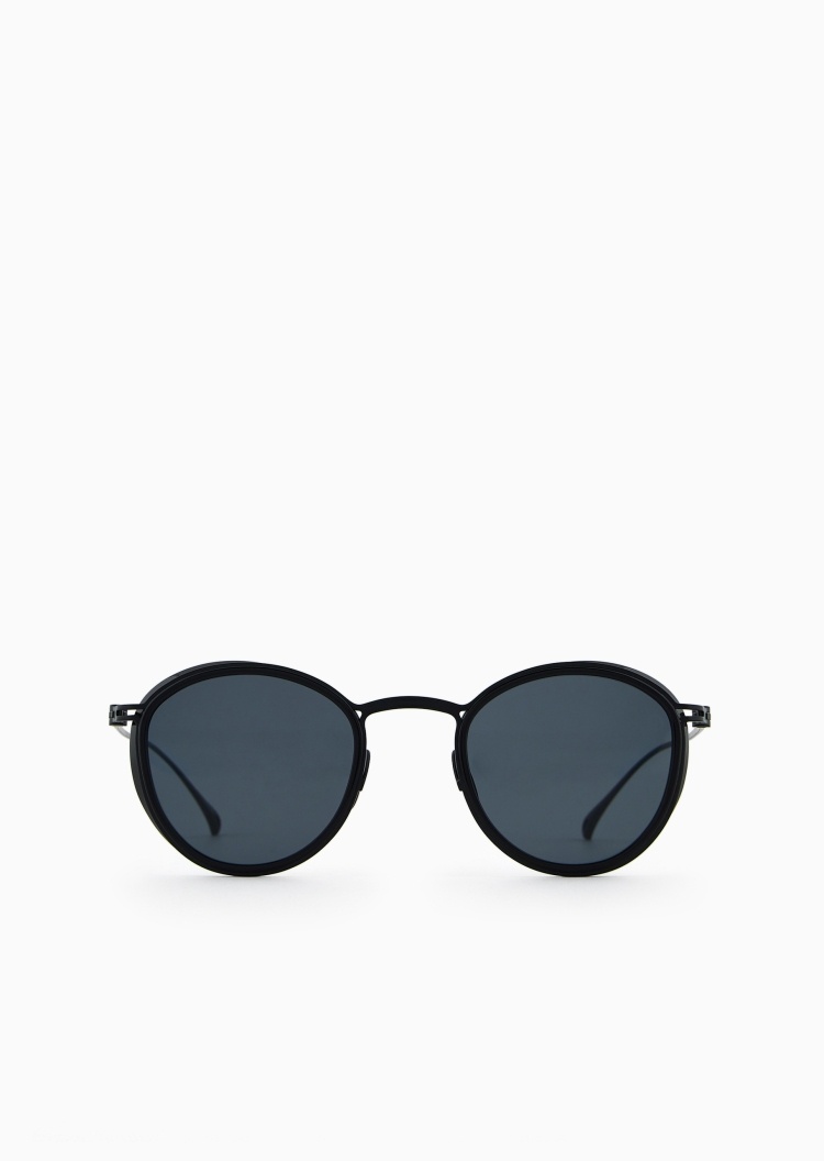 Giorgio Armani 男士半圆形细框镂空镜腿个性太阳眼镜