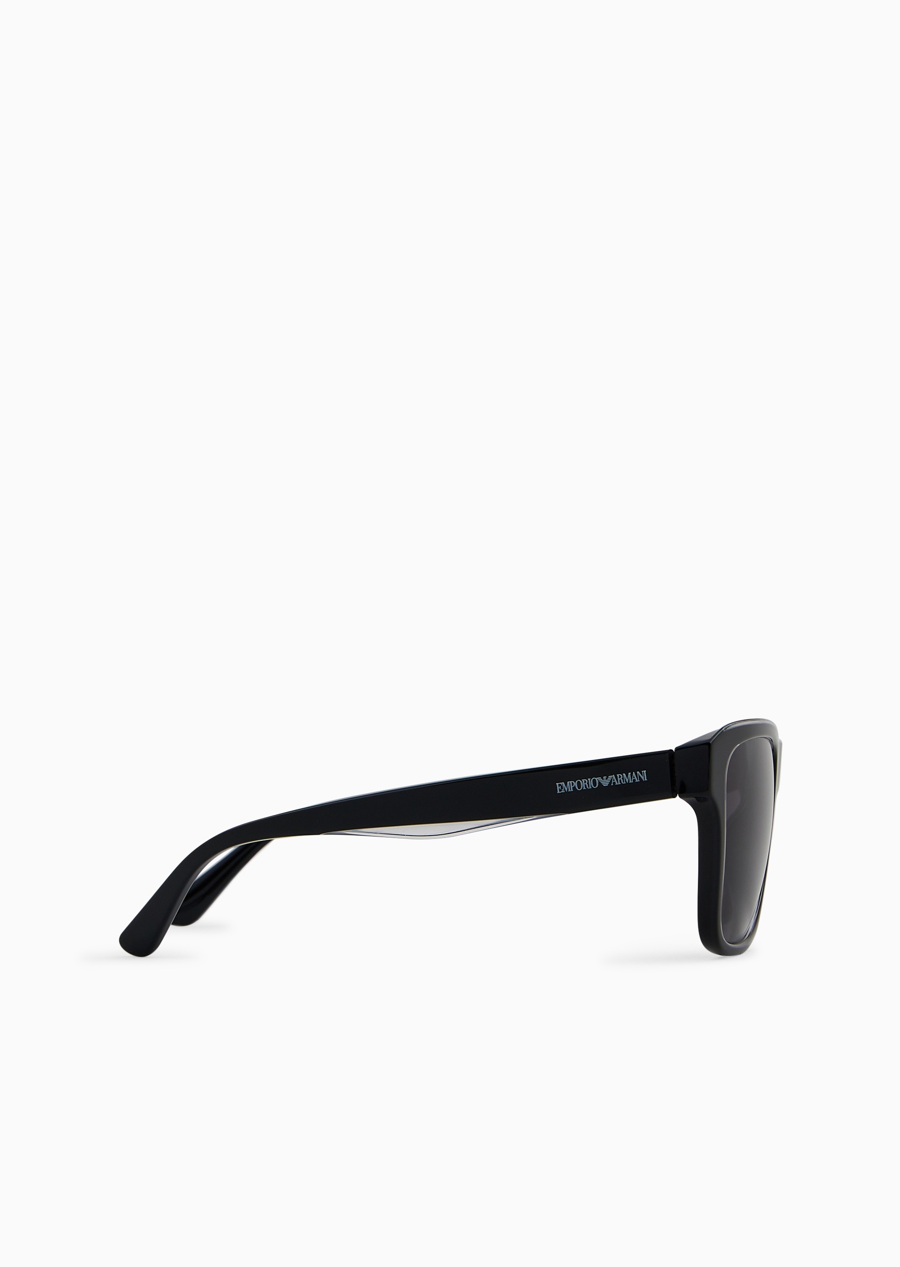 Emporio Armani 男士枕形粗框透明细节偏光太阳眼镜