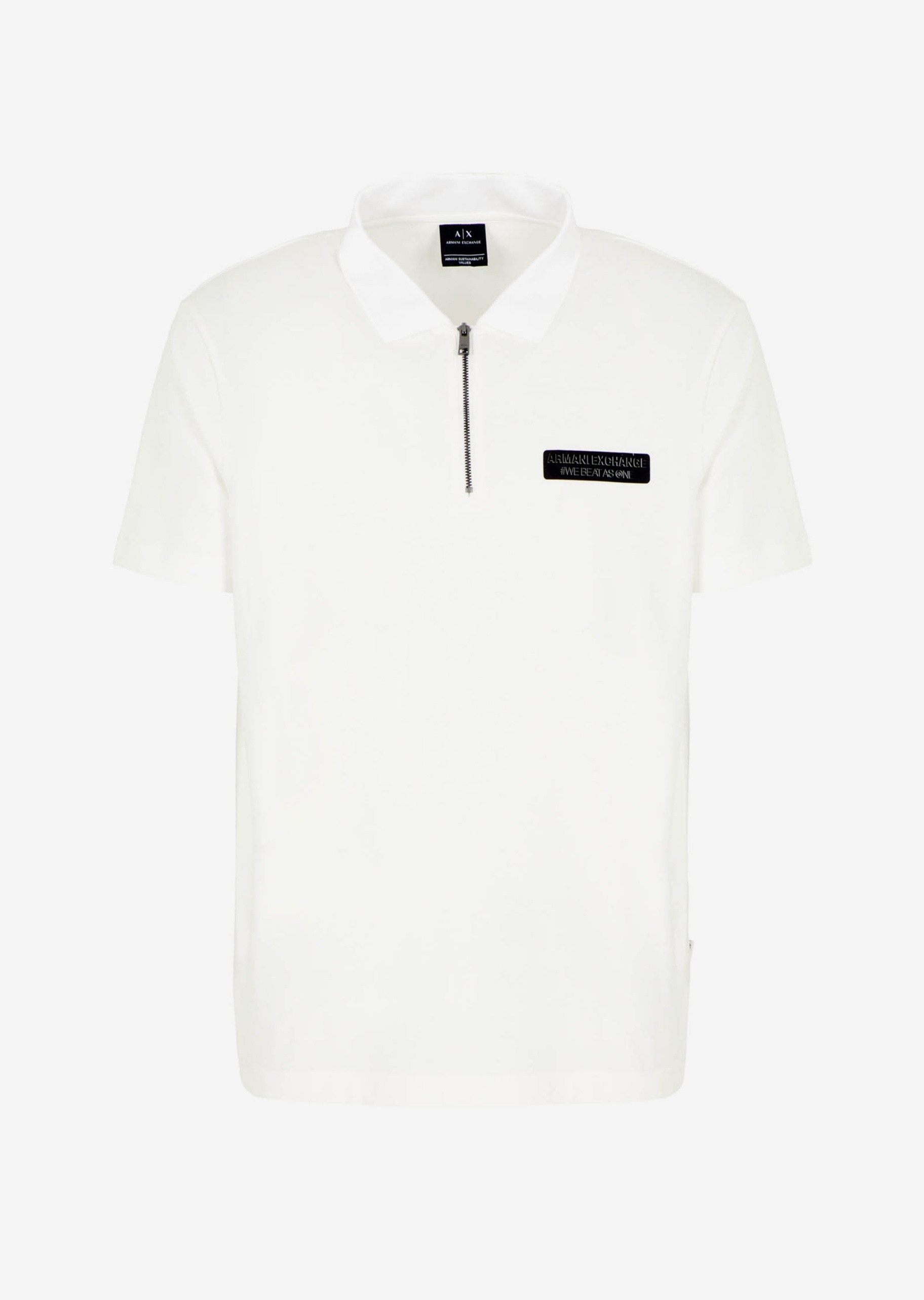 ARMANI EXCHANGE 男士半拉链翻领贴标Polo衫