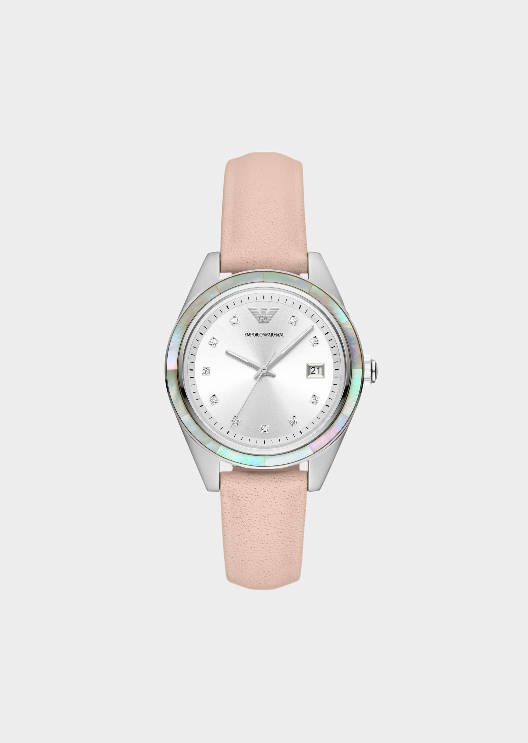 Emporio Armani 女士清新贝母夜光石英腕表