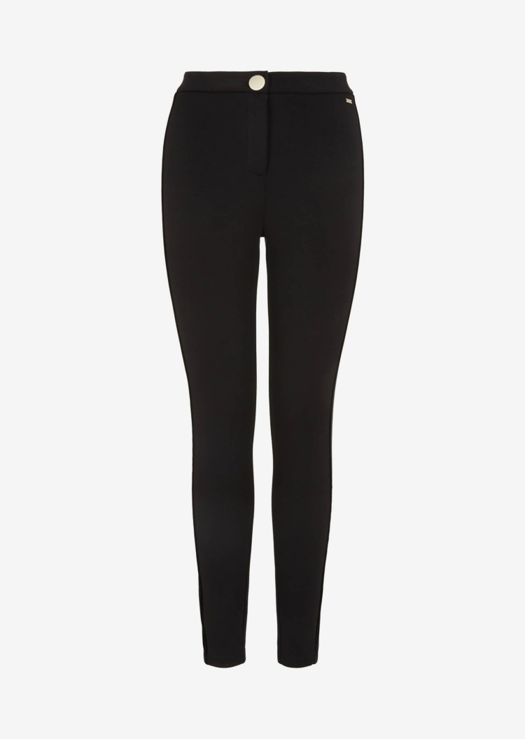 ARMANI EXCHANGE 女士绒面拼接高腰紧身裤
