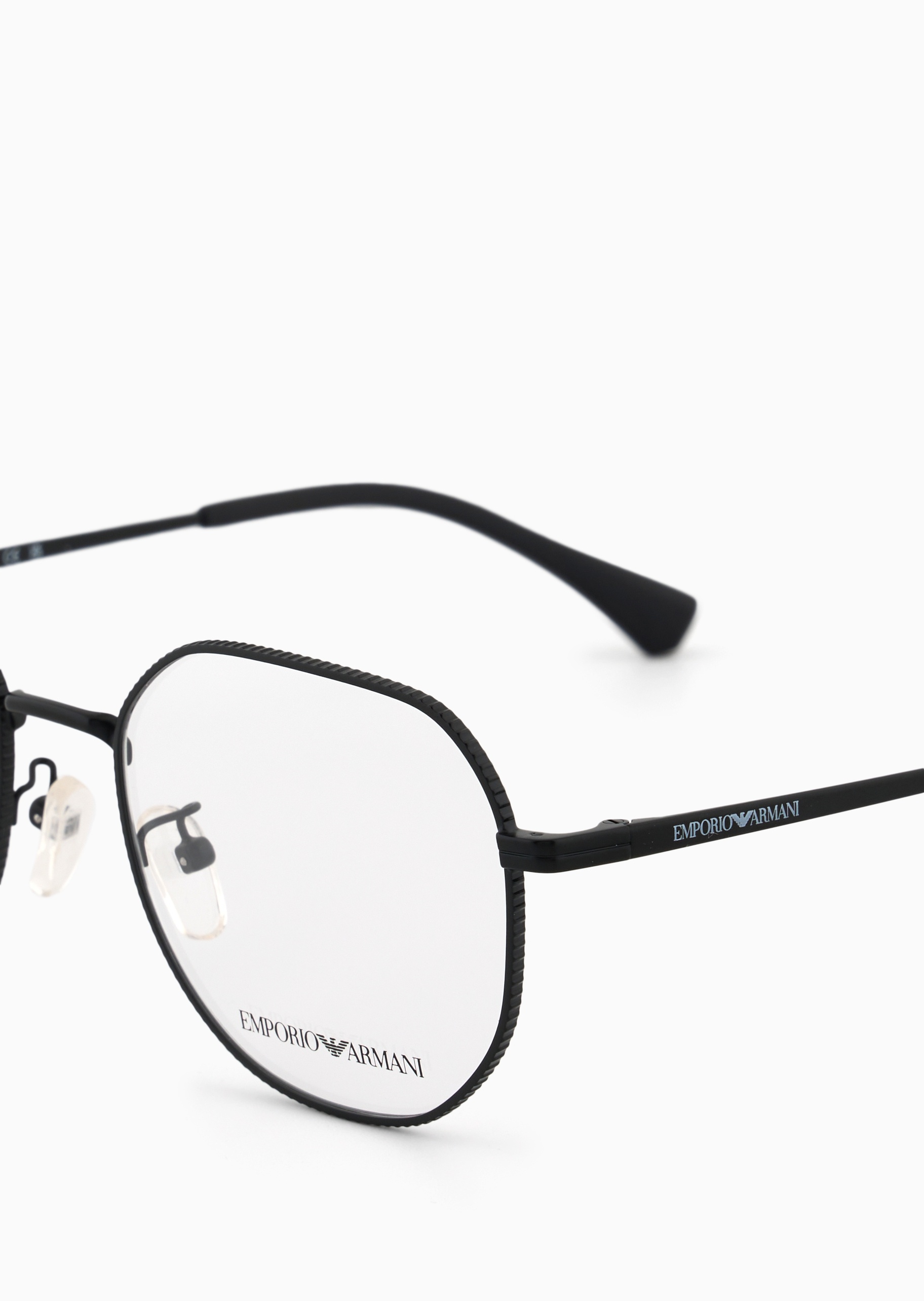 Emporio Armani 男士复古简约商务金属细框圆形光学眼镜