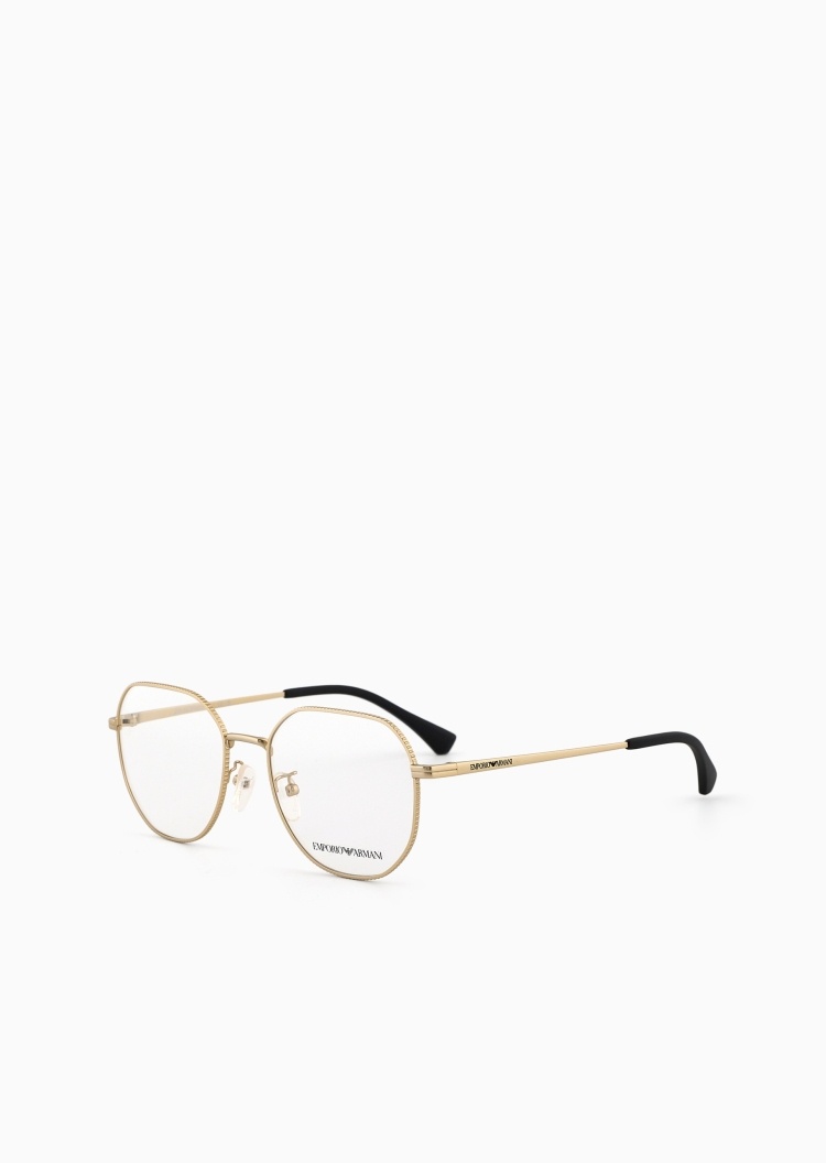 Emporio Armani 男士复古简约商务金属细框圆形光学眼镜