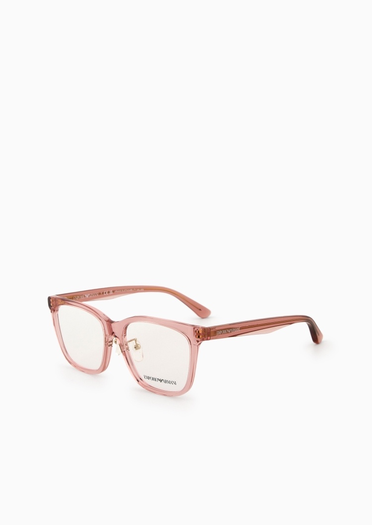 Emporio Armani 女士时尚新潮轻盈透明枕形框光学眼镜