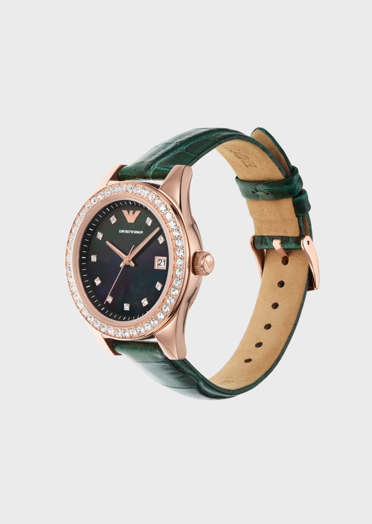 Emporio Armani 时髦镶钻石英腕表