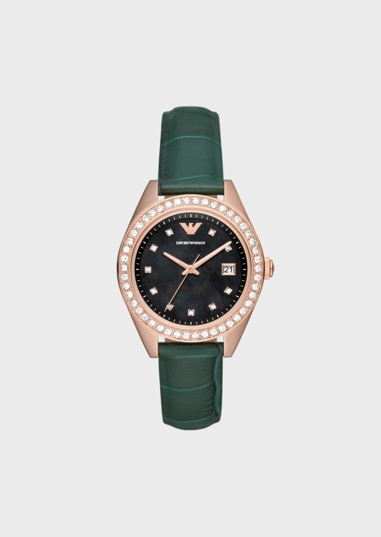 Emporio Armani 时髦镶钻石英腕表