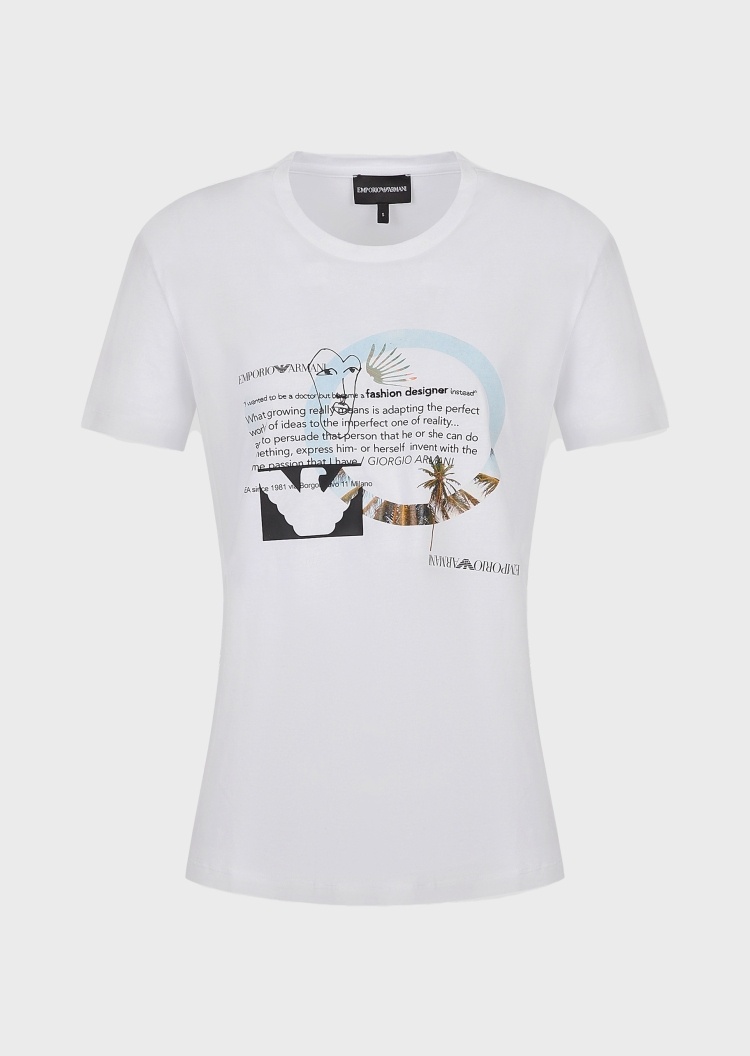 Emporio Armani 字母印花圆领T恤