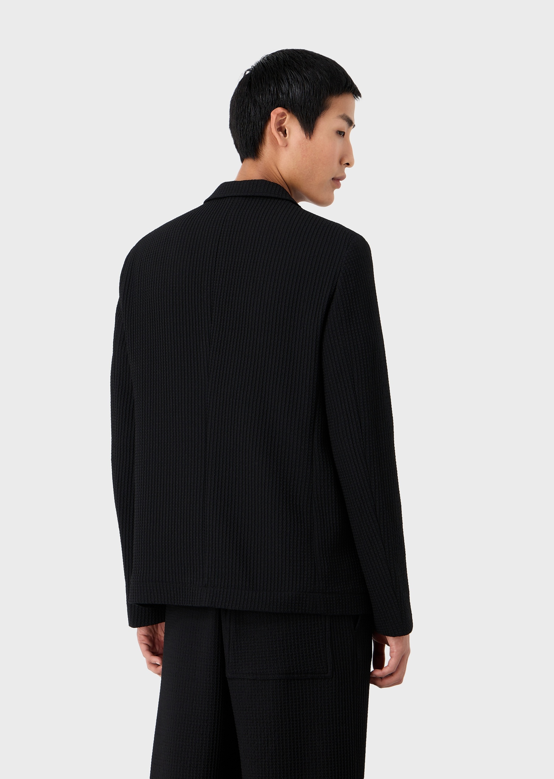 Emporio Armani 立体编织条纹西装外套
