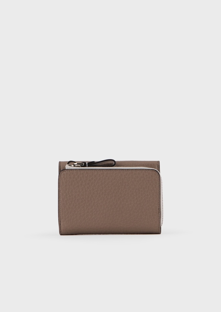 Giorgio Armani 男士牛皮革三折短款多卡位时尚手拿钱包