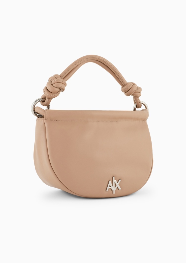 ARMANI EXCHANGE 女士磁扣半圆形可拆卸肩带腋下斜挎包