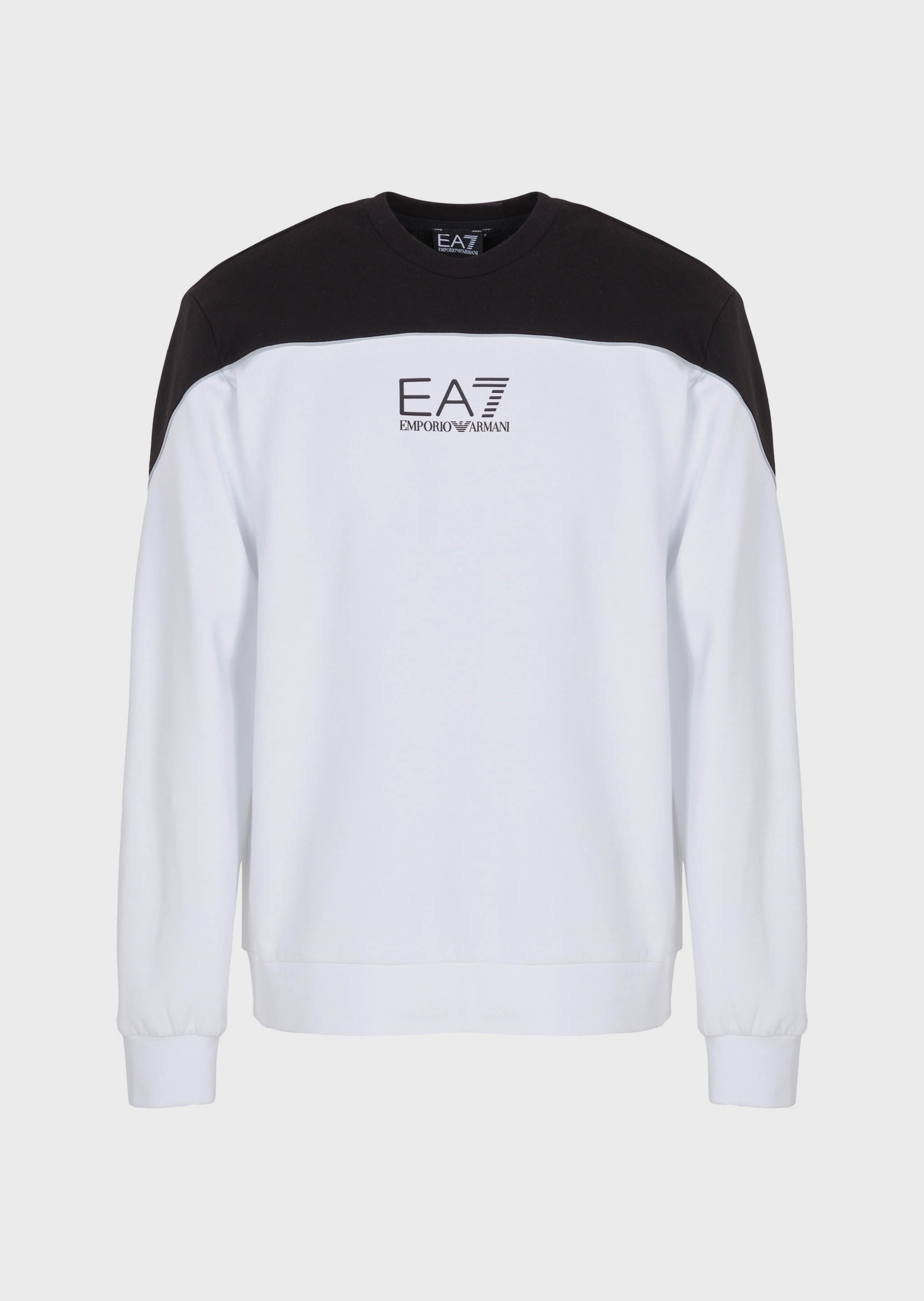EA7 男士运动风大廓型拼色卫衣