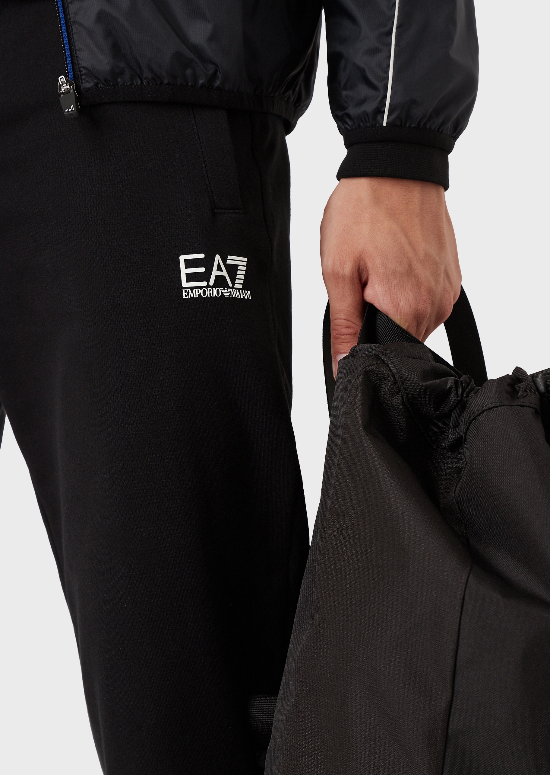 EA7 男士全棉连帽卫衣束脚长裤健身训练运动套装