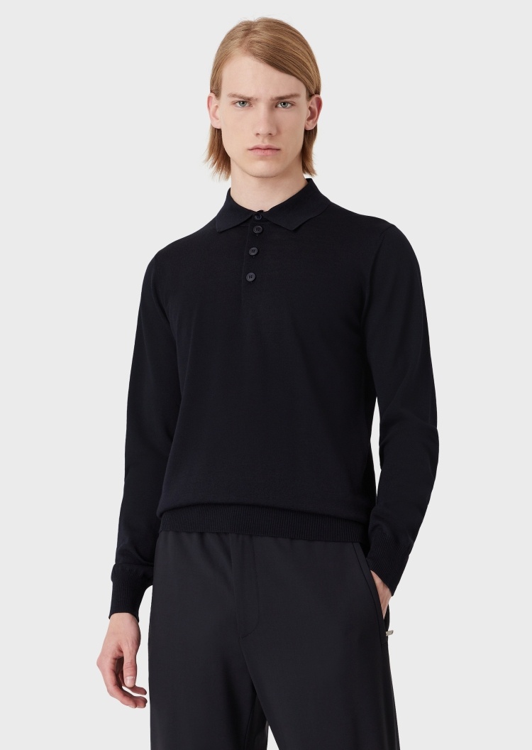 Emporio Armani 休闲长袖Polo衫