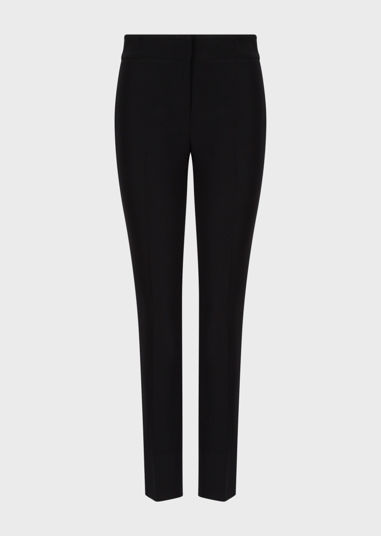 Emporio Armani 女士经典高腰微喇休闲长裤