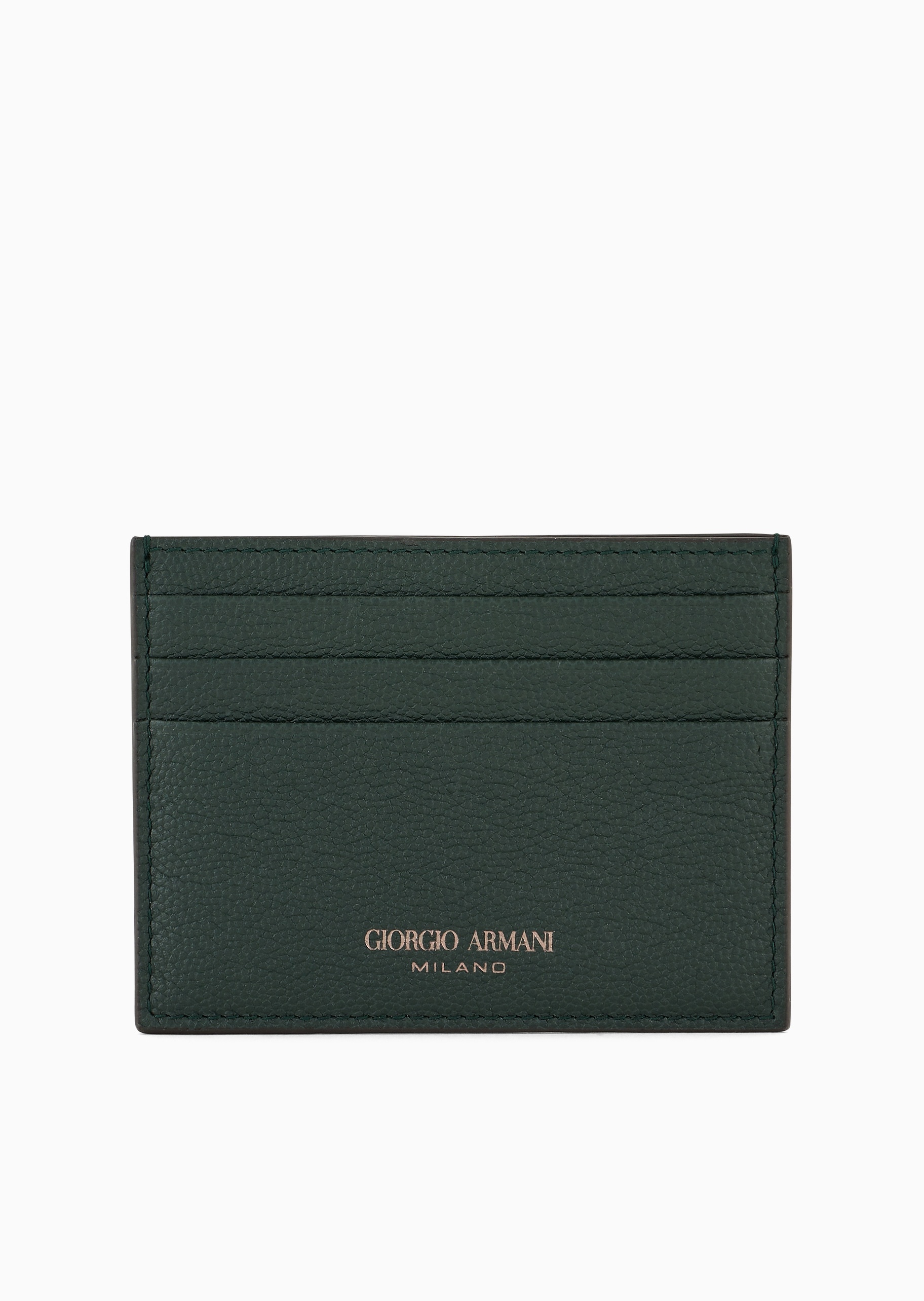 Giorgio Armani 男士犊牛皮革扁平多卡位双面用纹理手拿卡夹