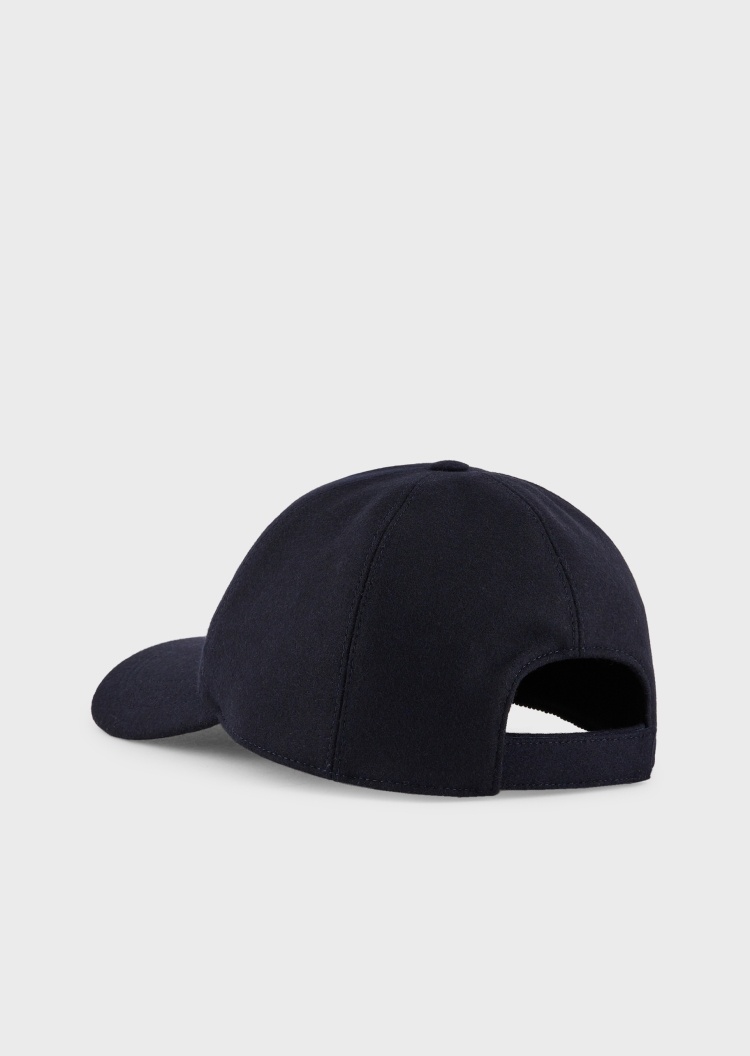 Emporio Armani 可持续系列男士羊毛圆形贴片休闲棒球帽