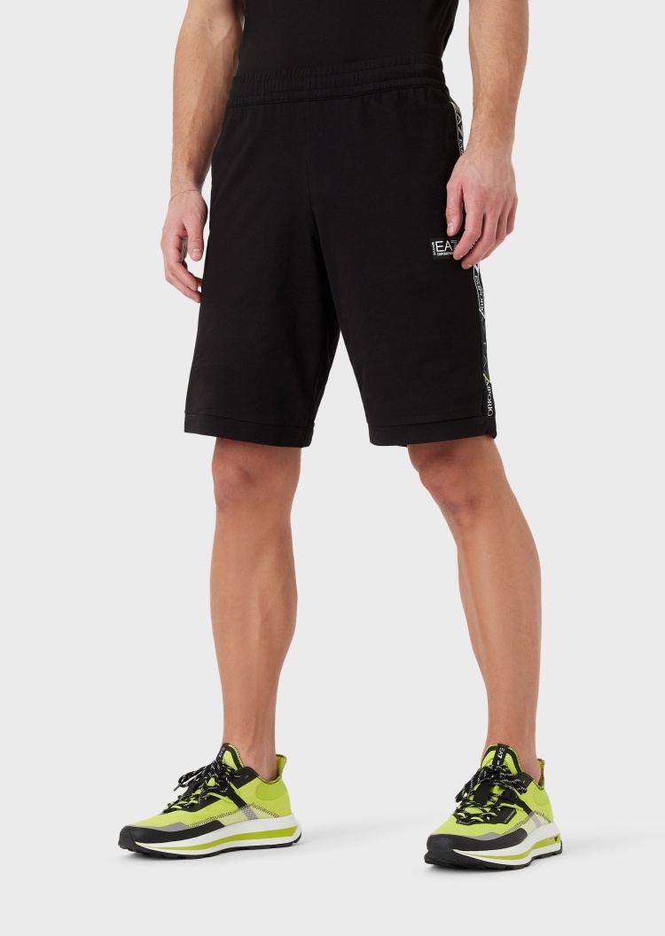 EA7 男士全棉宽松短款直筒健身训练运动短裤