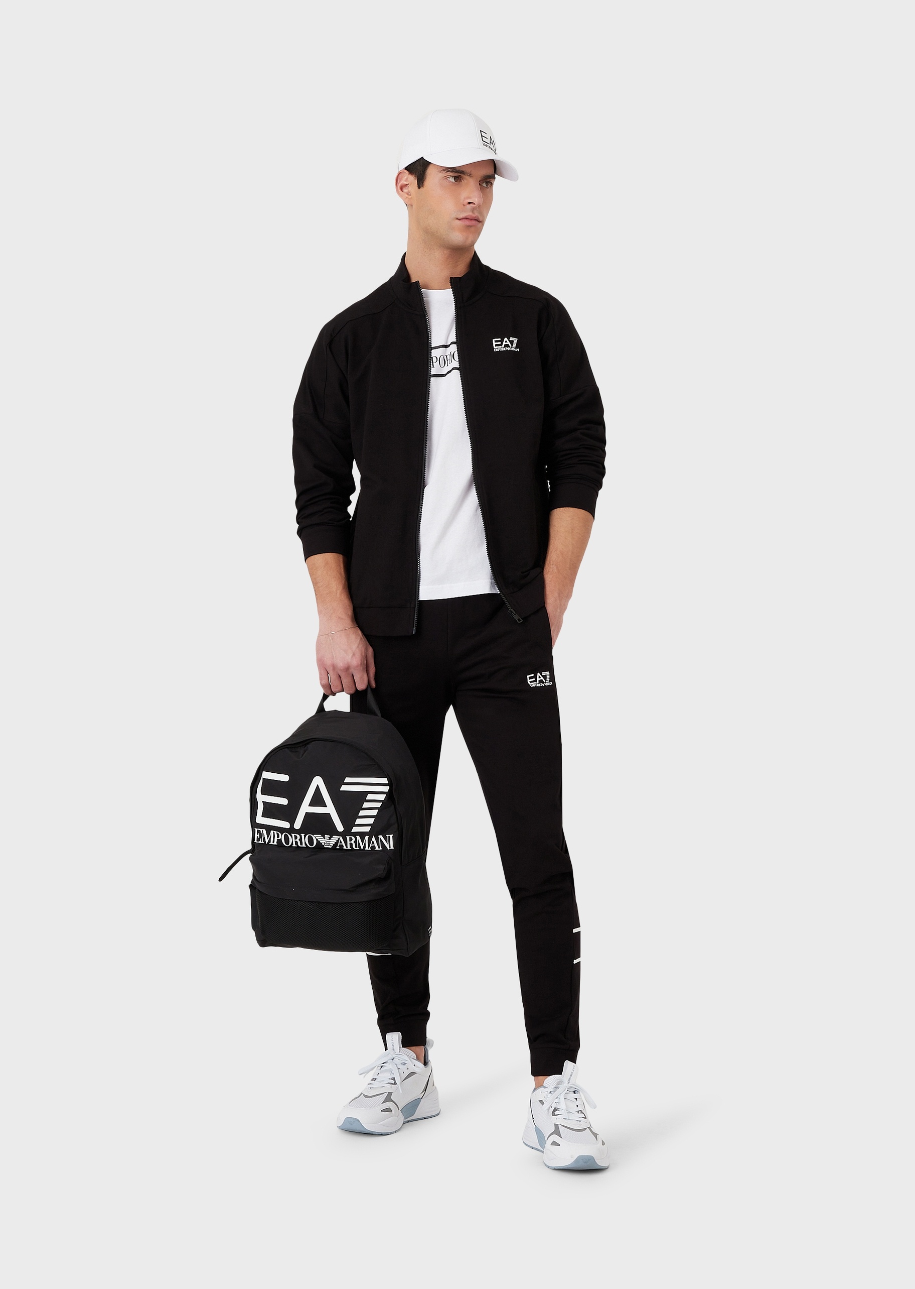 EA7 撞色标识饰带T恤