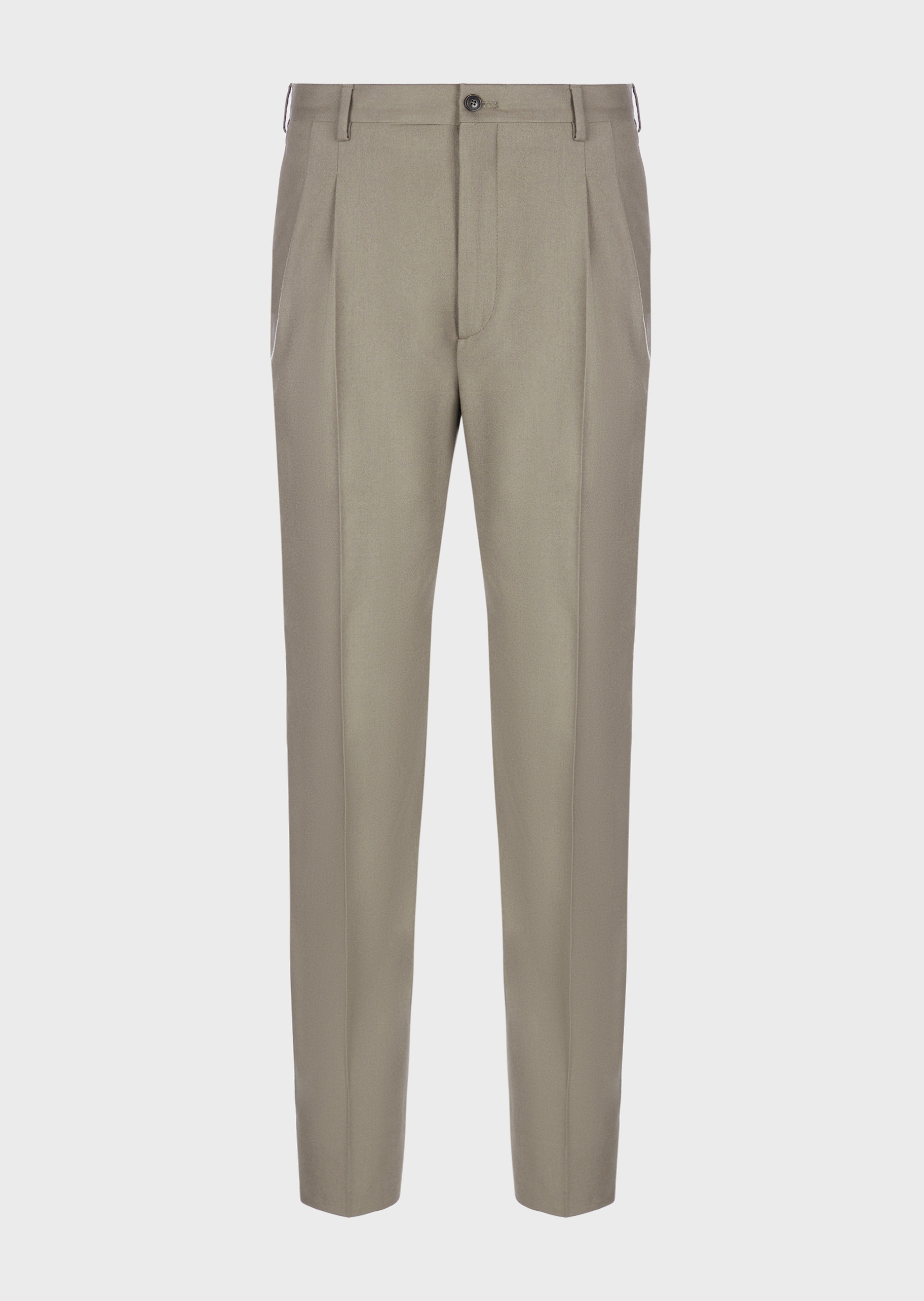Giorgio Armani 男士全绵羊毛合身长款直筒纯色休闲西裤