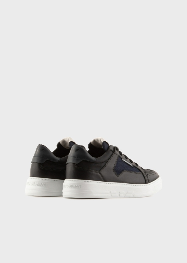 Emporio Armani 拼接网面皮革运动鞋