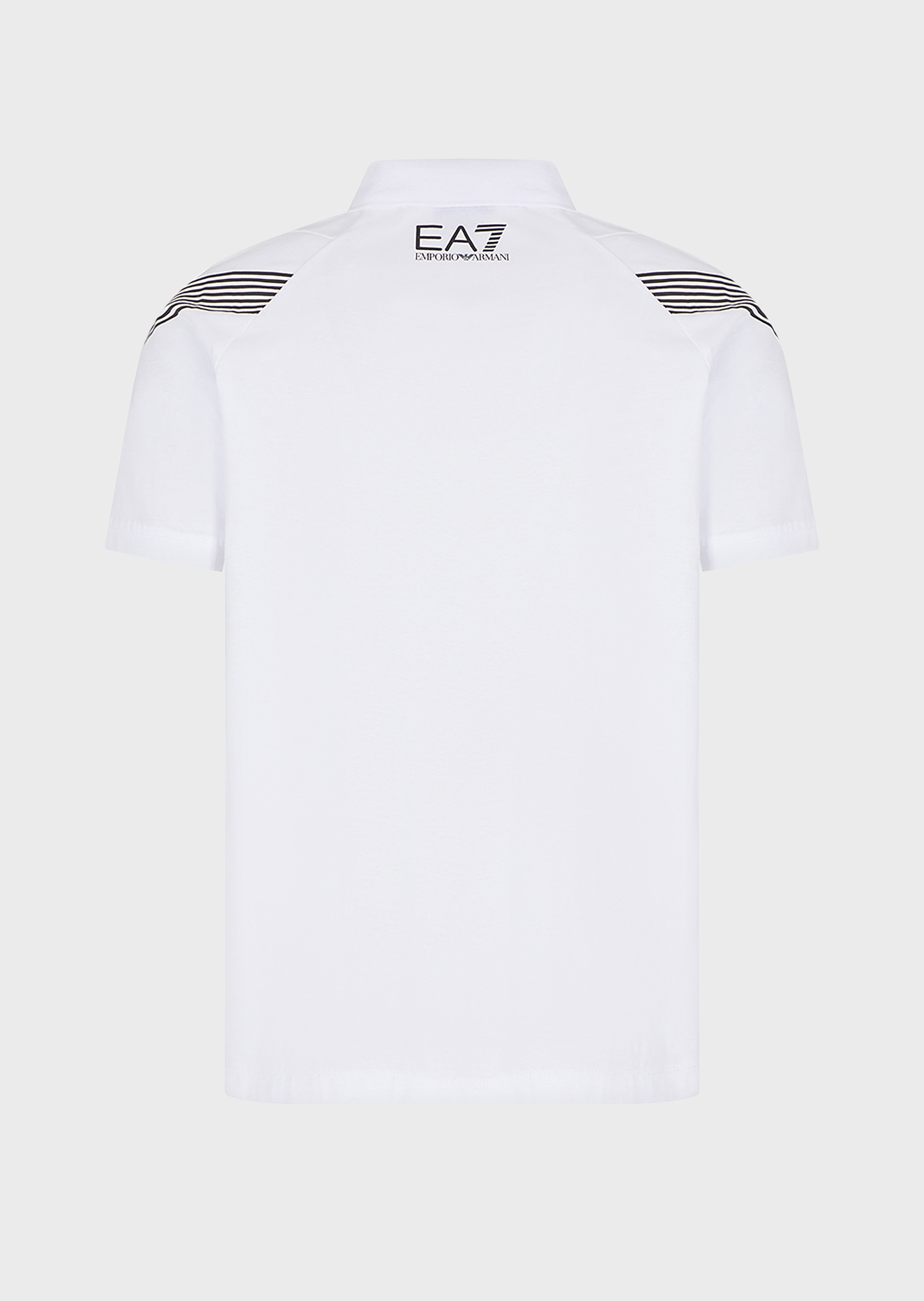 EA7 线条印花插肩POLO衫