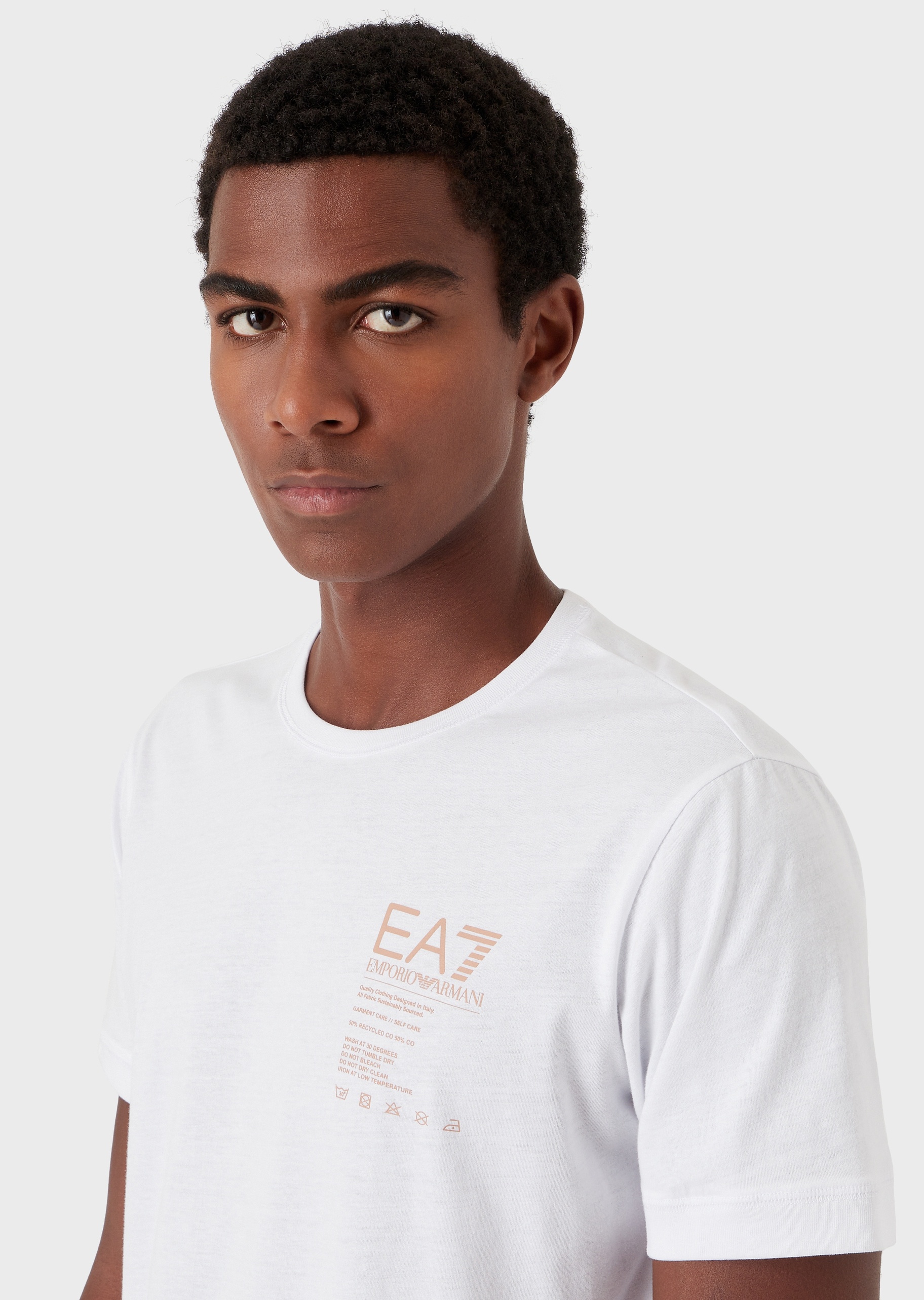 EA7 撞色标识简约T恤
