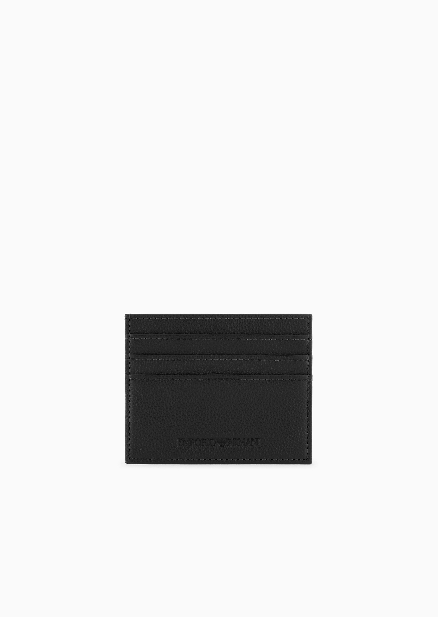 Emporio Armani 男士牛皮革扁平多卡位纯色手拿卡夹