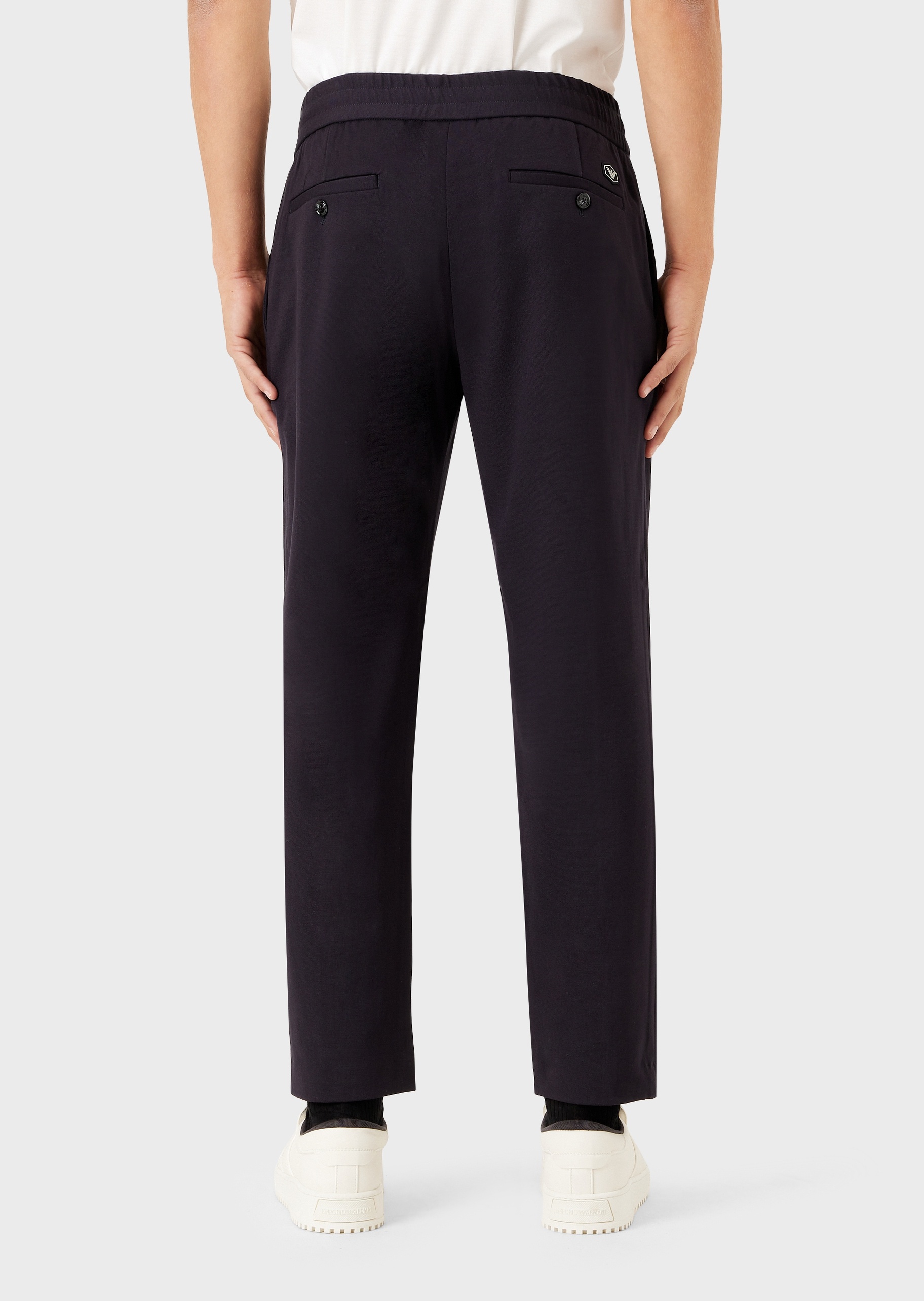 Emporio Armani 男士立体中线直筒休闲裤