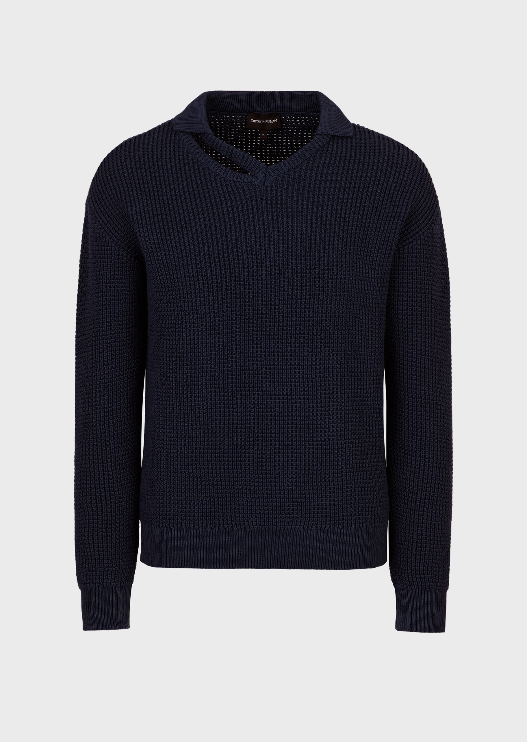 Emporio Armani 落肩翻领棉质针织衫