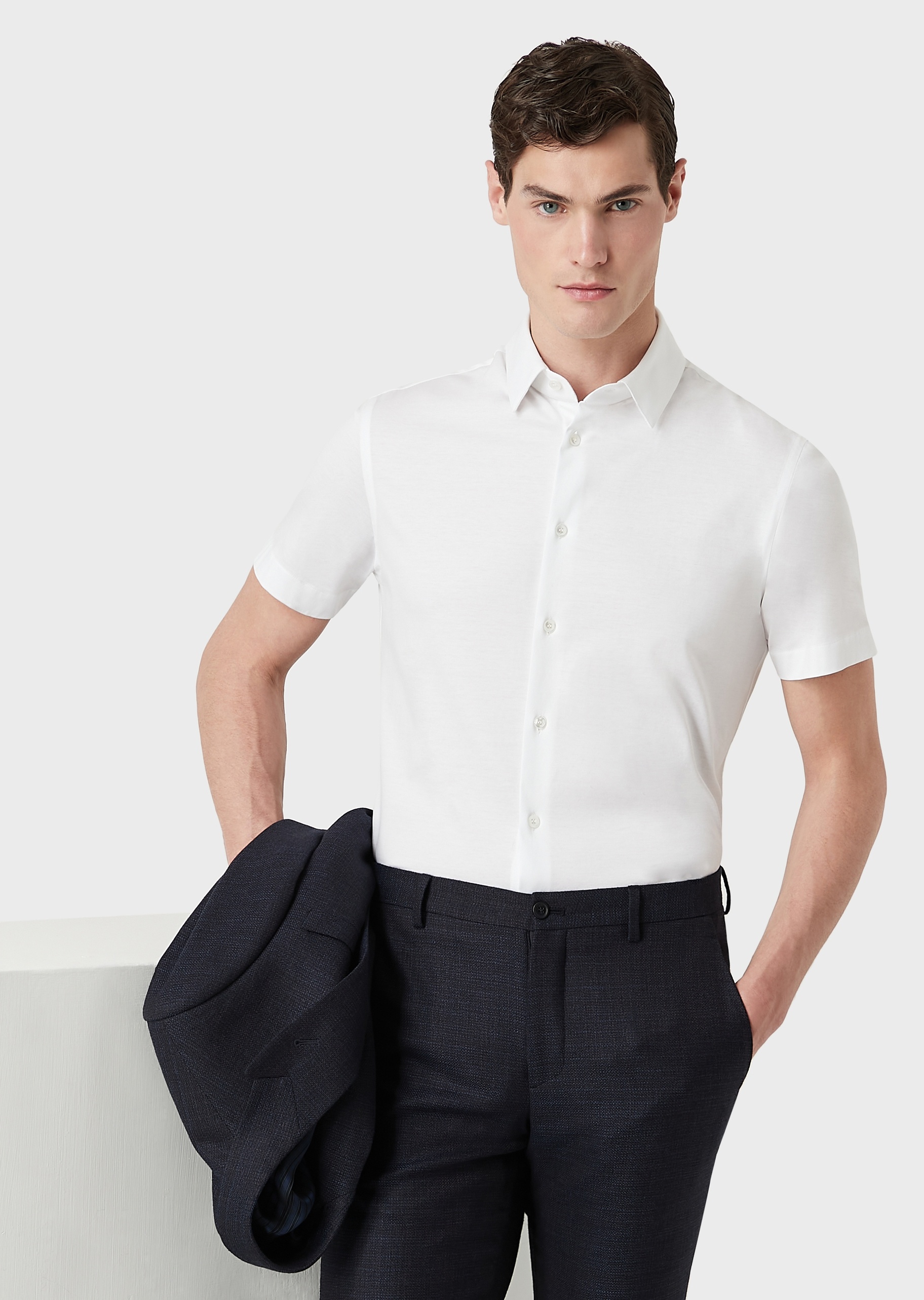 Giorgio Armani 修身棉质短袖衬衫