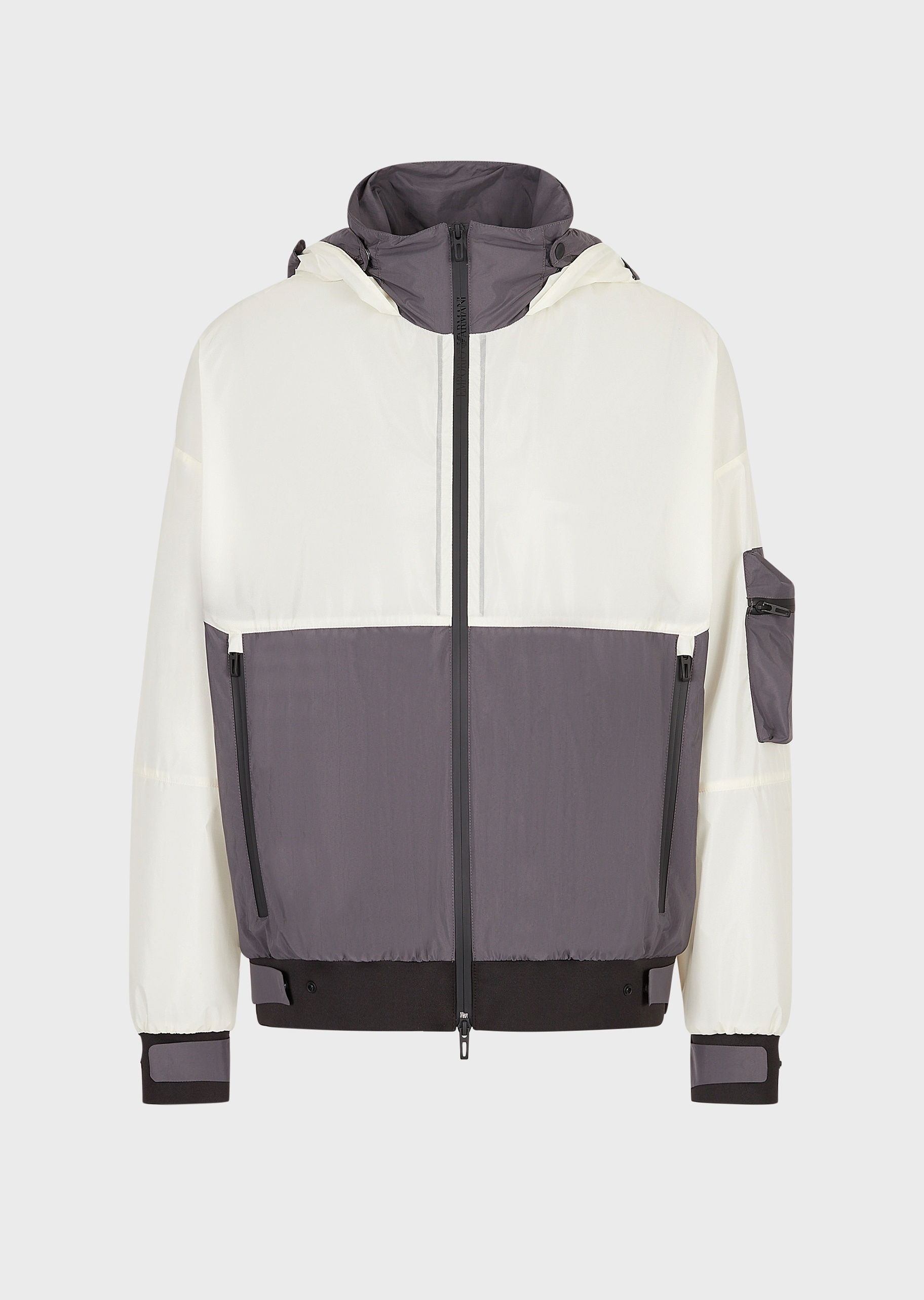 Emporio Armani 个性撞色双兜帽短外套