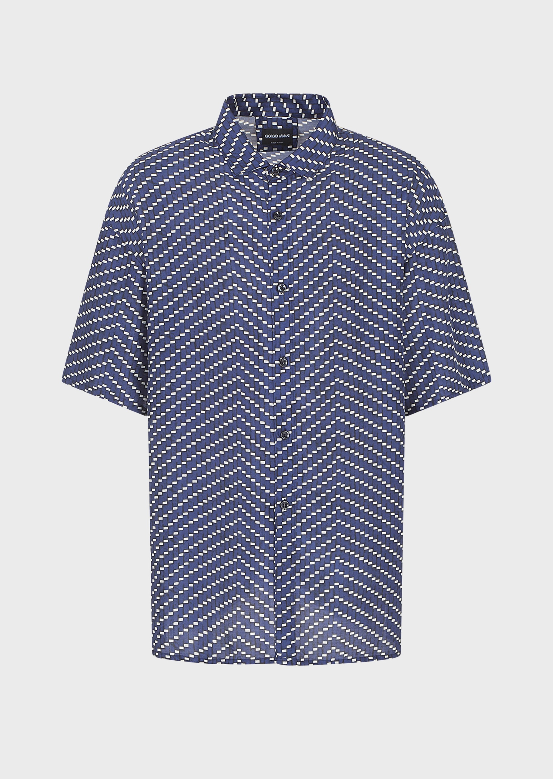 Giorgio Armani 人字纹印花短袖衬衫
