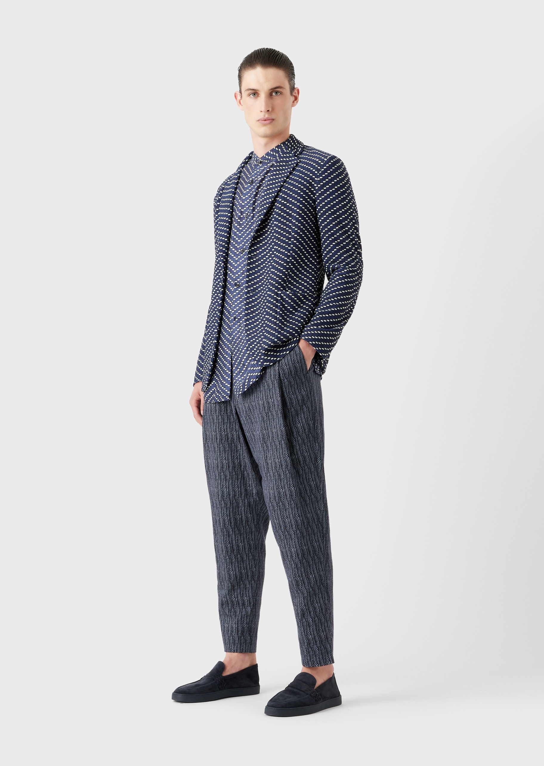 Giorgio Armani 人字纹印花短袖衬衫