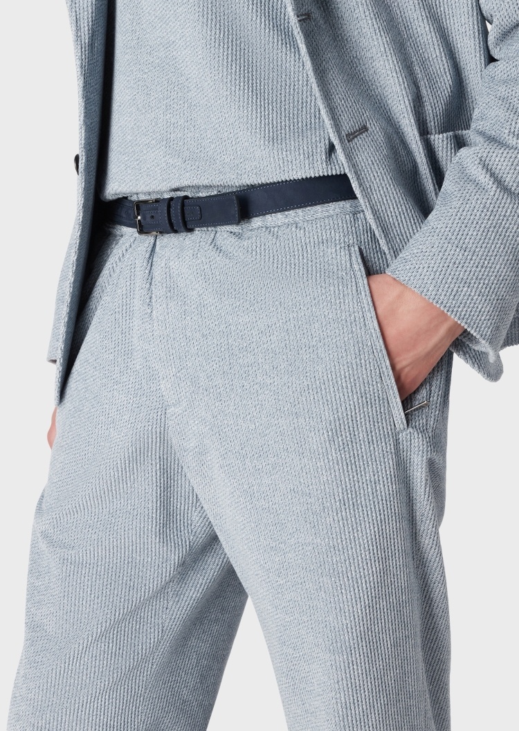 Emporio Armani 天鹅绒压花休闲裤
