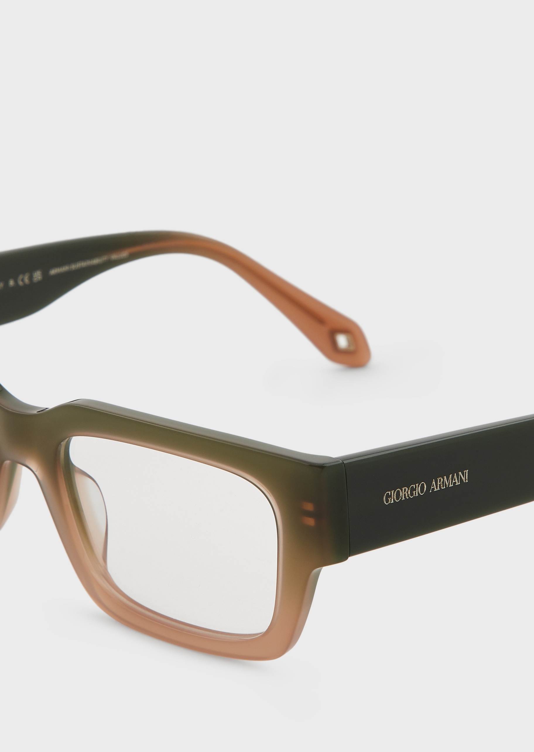 Giorgio Armani 男士新潮渐变色方形光学眼镜