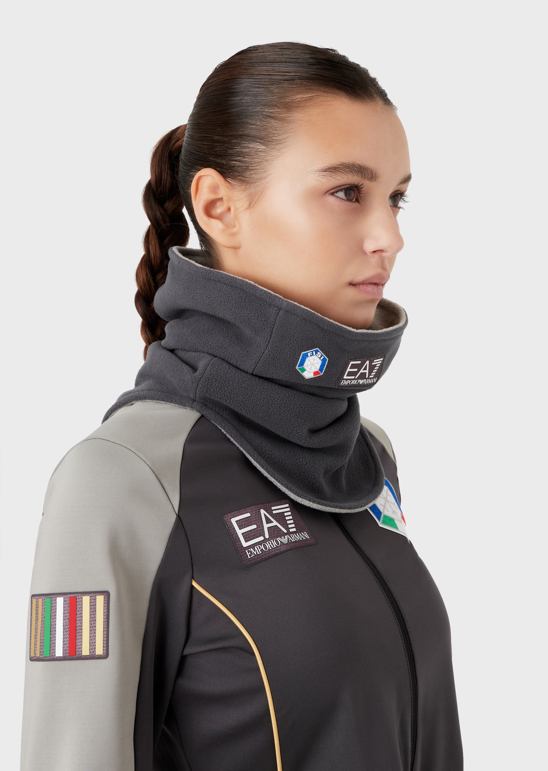EA7 男女闭合护颈运动滑雪围巾