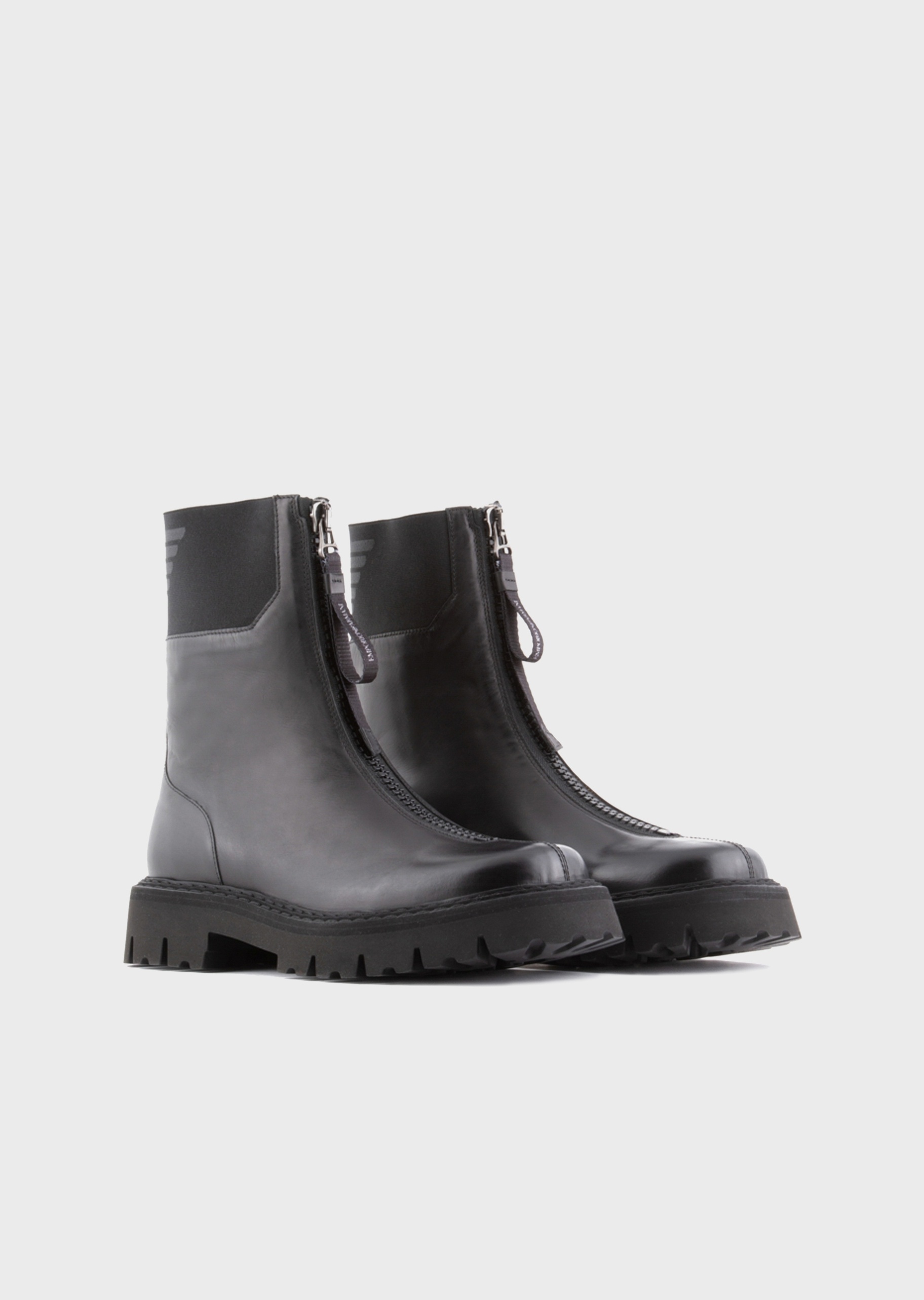 Emporio Armani 锯齿鞋底方头短靴