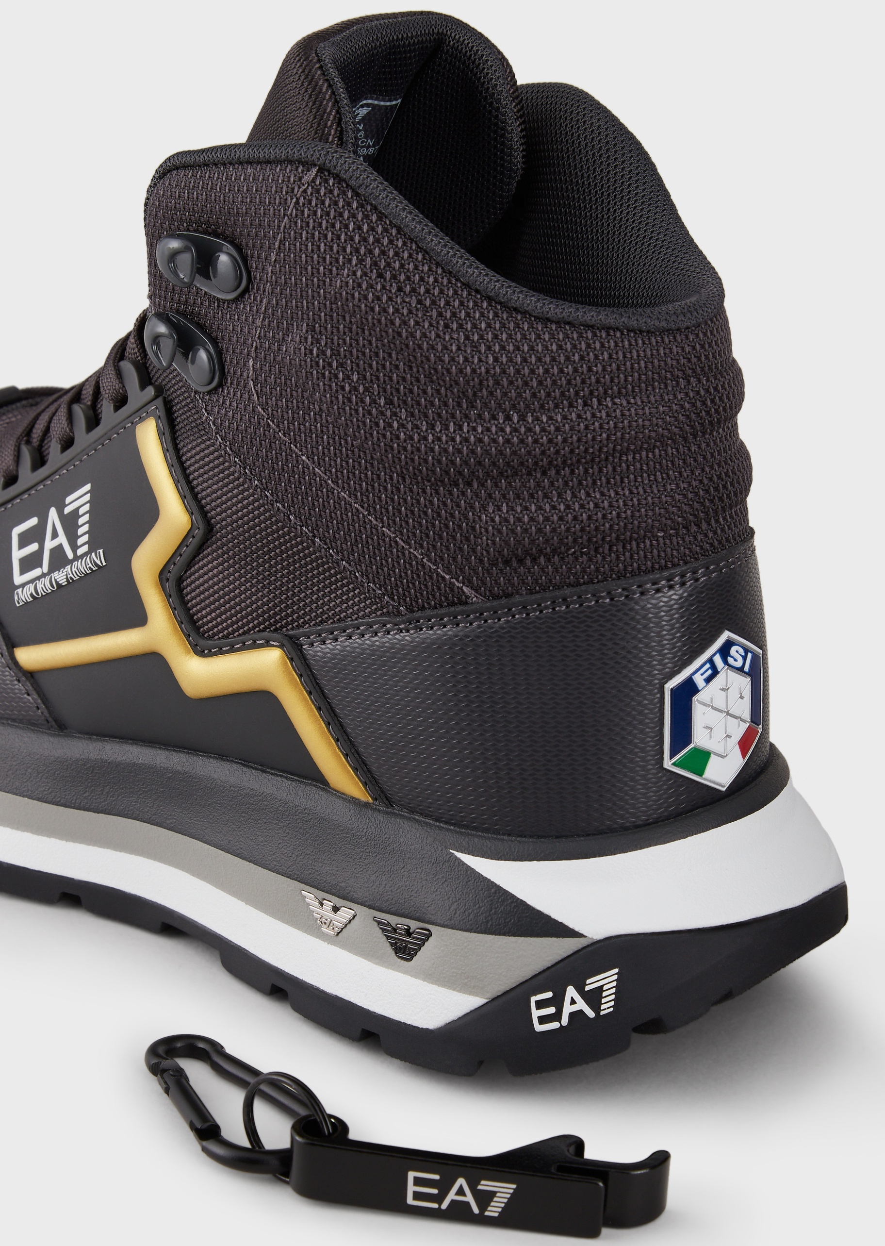 EA7 拼色高帮系带运动鞋
