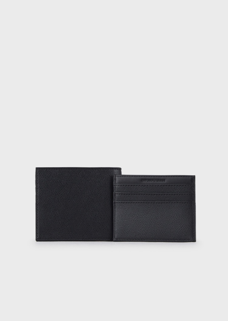 Emporio Armani 男士小号短款对折钱包扁平卡夹钱包卡夹套装
