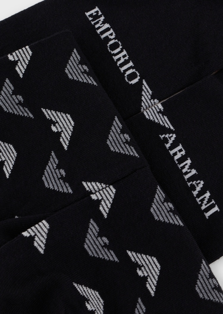 Emporio Armani 标识提花两双短袜套装