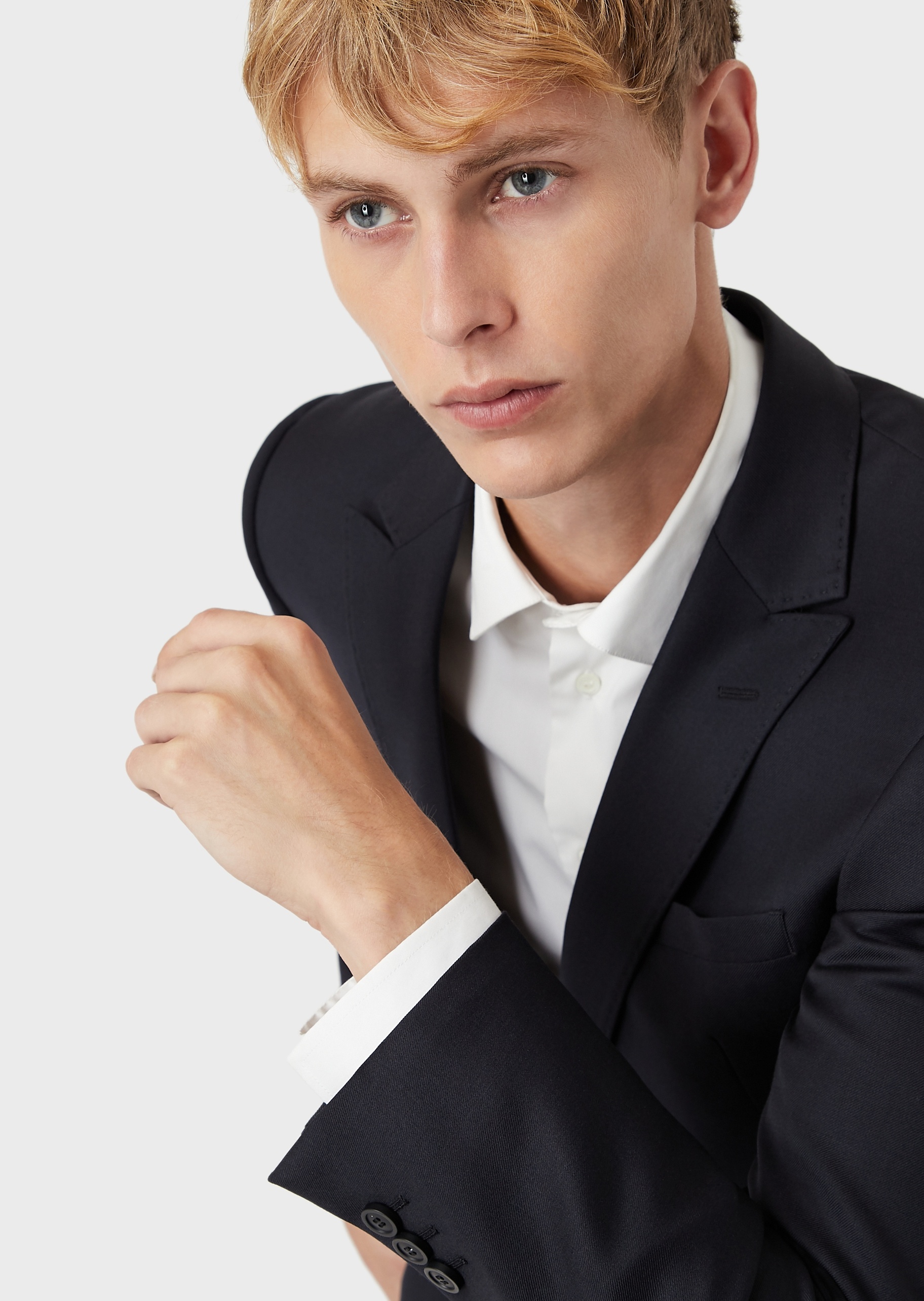 Emporio Armani 男士戗驳领单粒扣西装外套