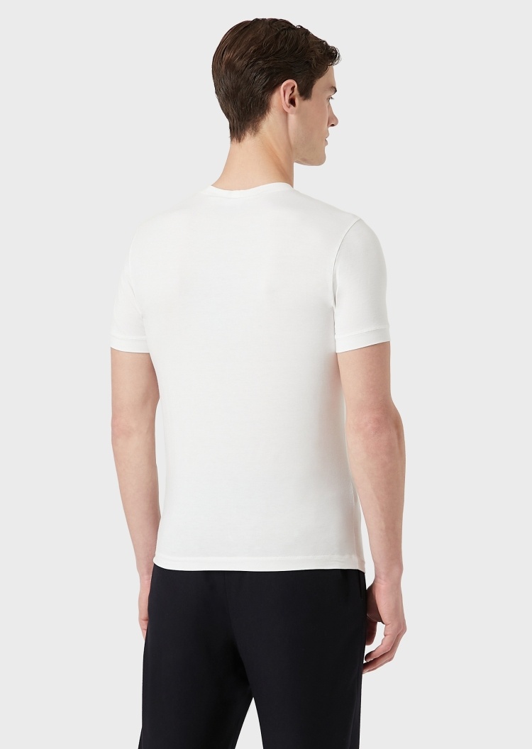 Giorgio Armani 刺绣标识圆领T恤