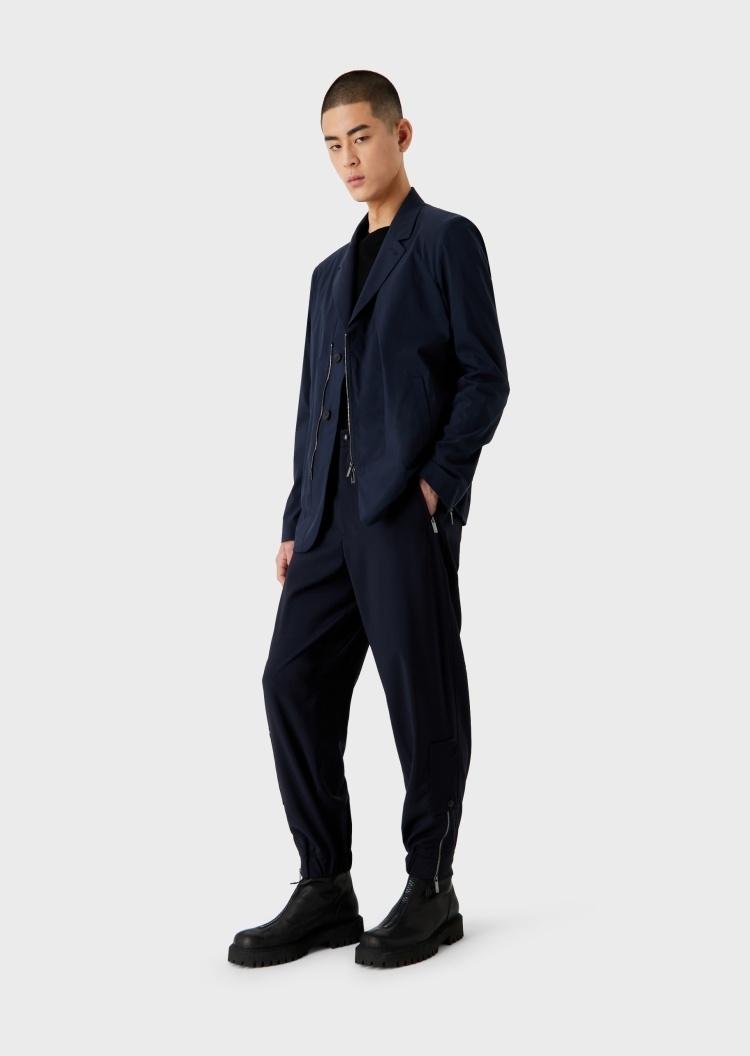 Emporio Armani 拉链束脚廓形休闲裤