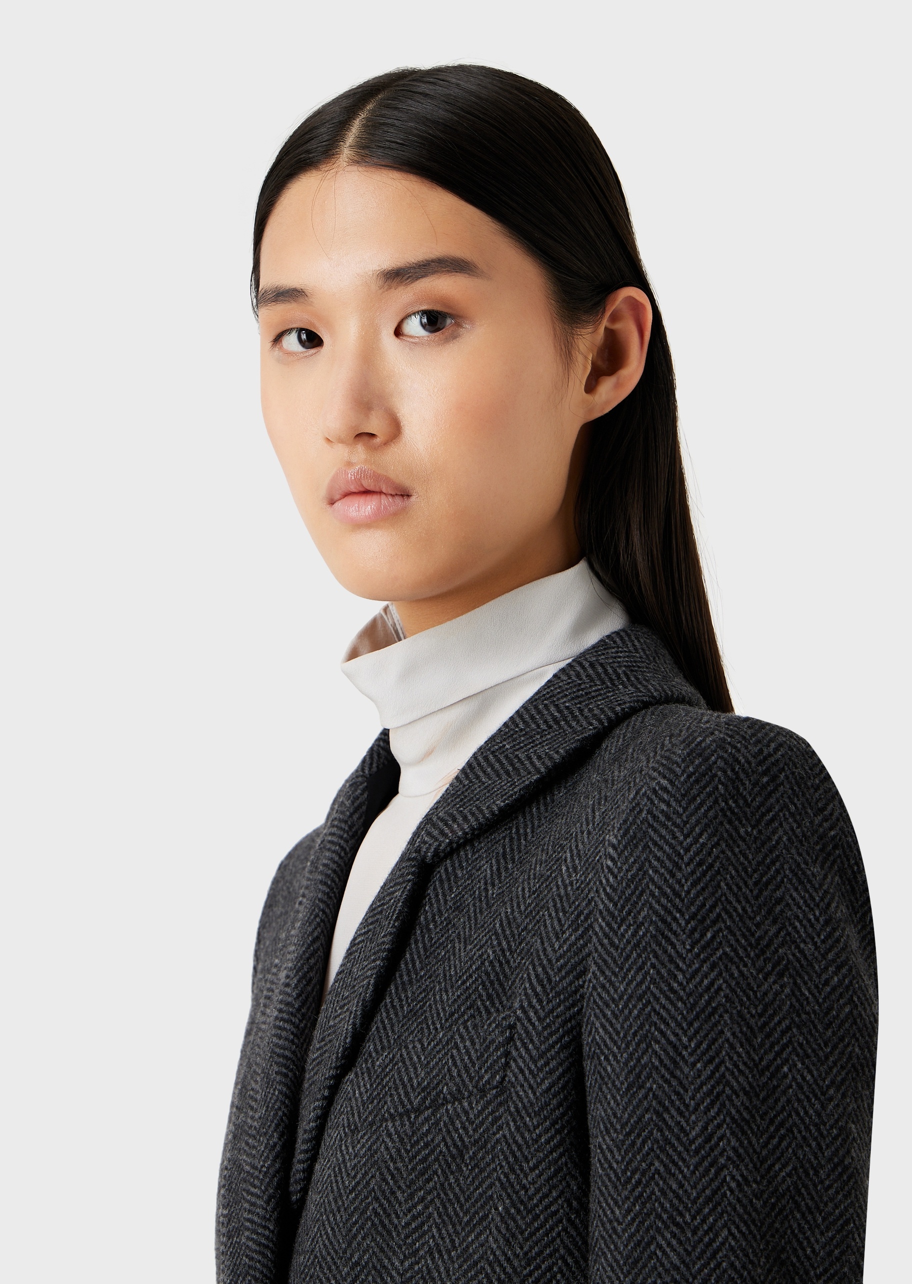 Emporio Armani 人字纹双排扣西装外套