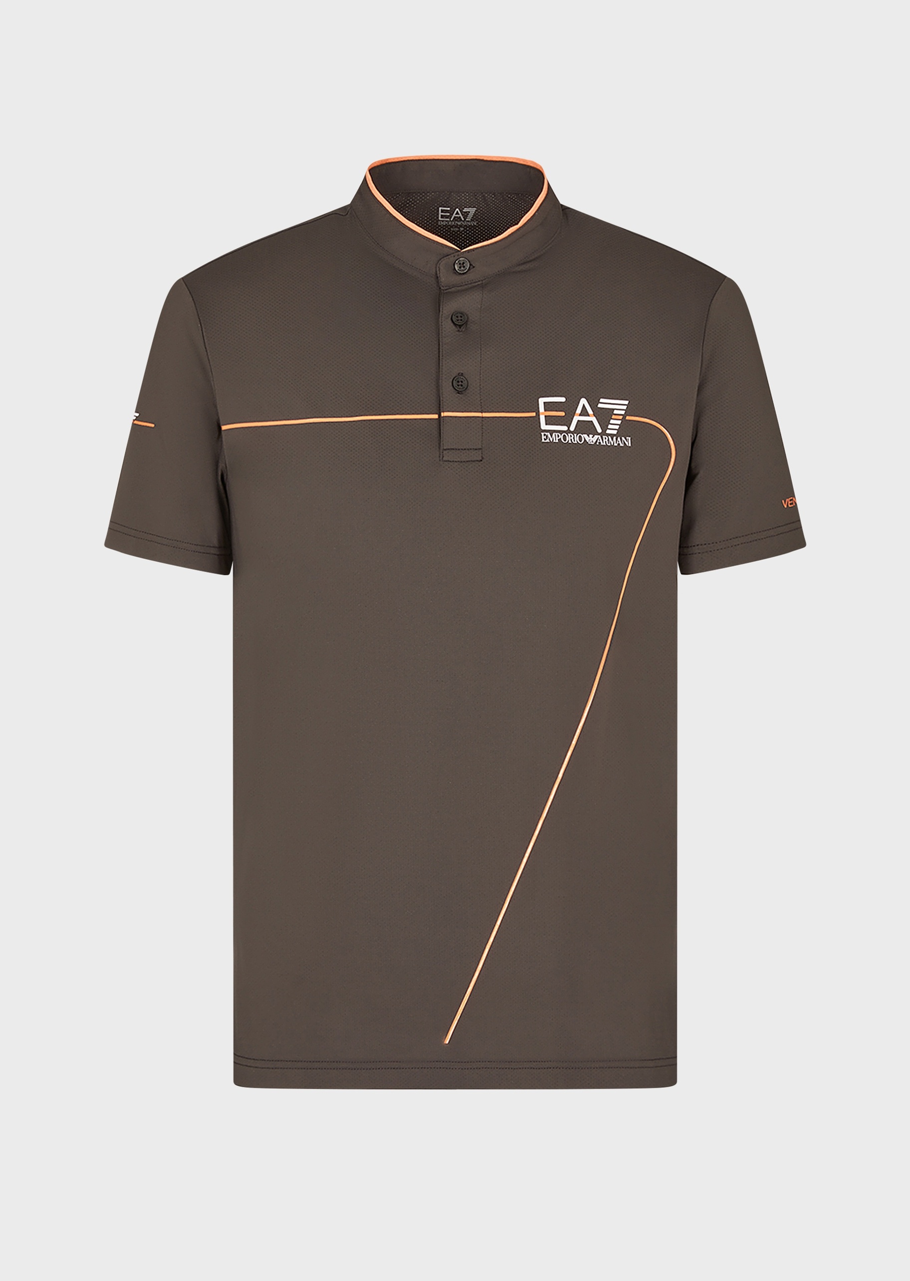 EA7 装饰线立领运动POLO衫
