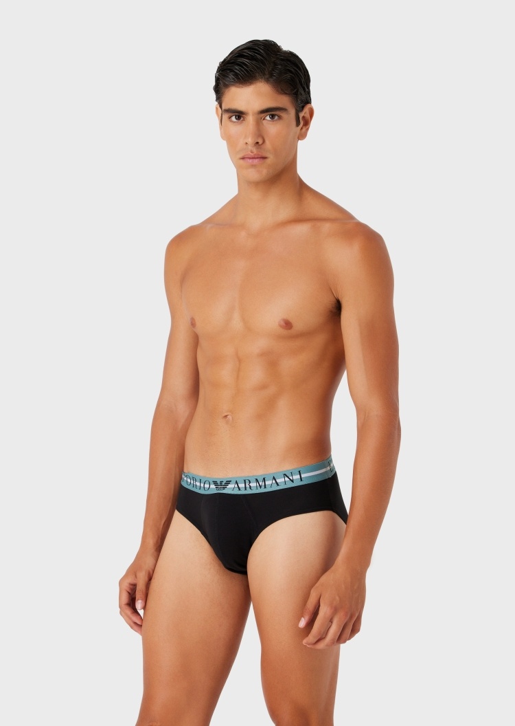 Emporio Armani 男士三条装纯棉三角内裤