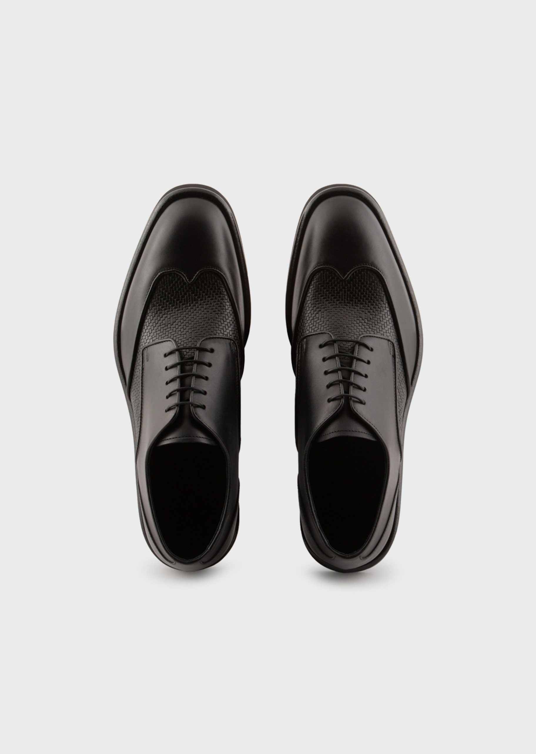 Emporio Armani 编织印花系带德比鞋